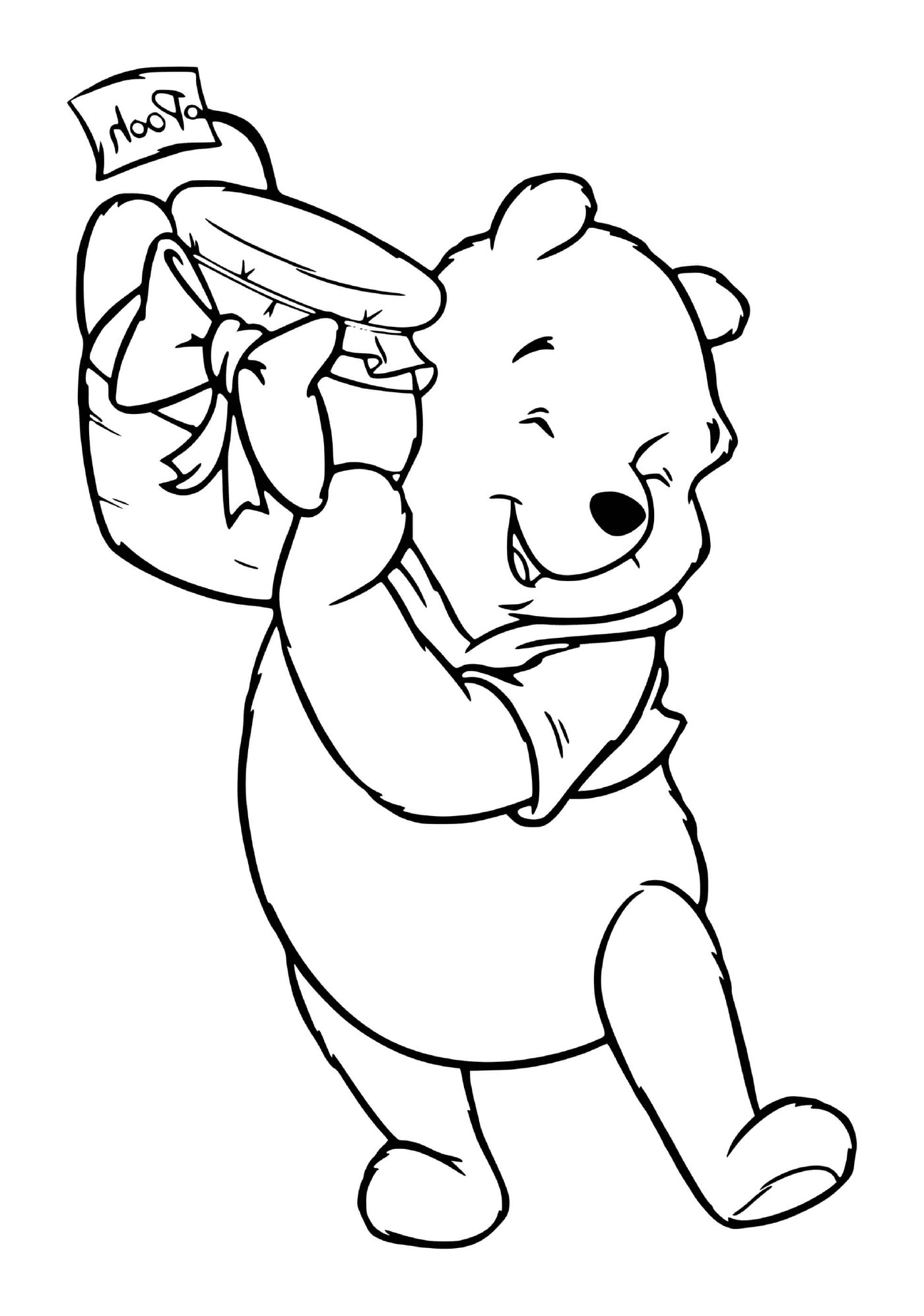  Winnie der Bär mit einem Geschenk 