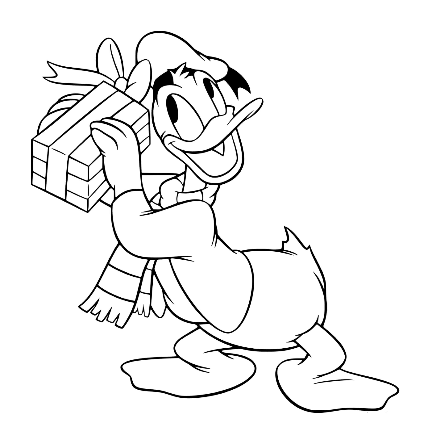  Donald Duck mit einem Geschenk 