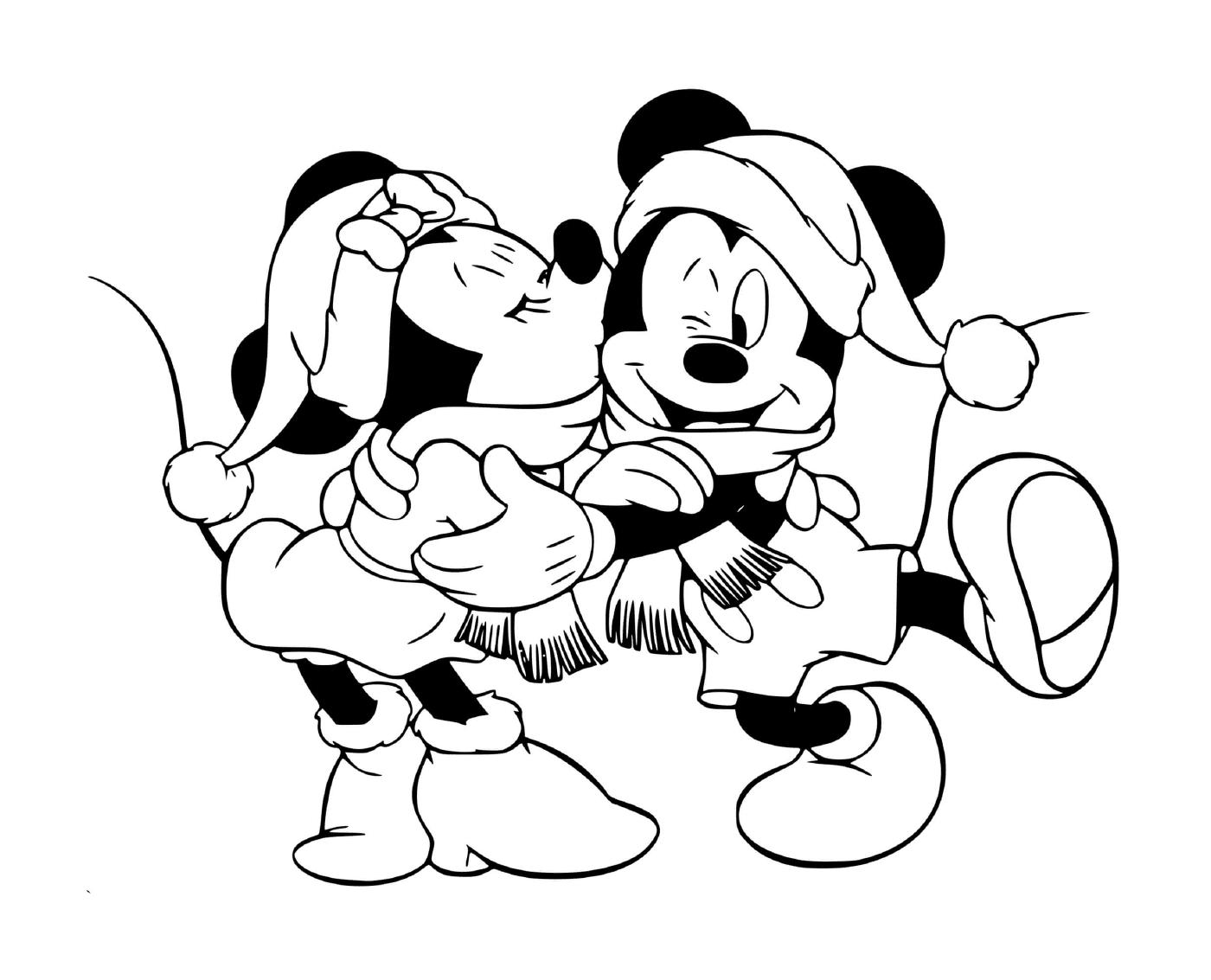  Minnie kissing Mickey 