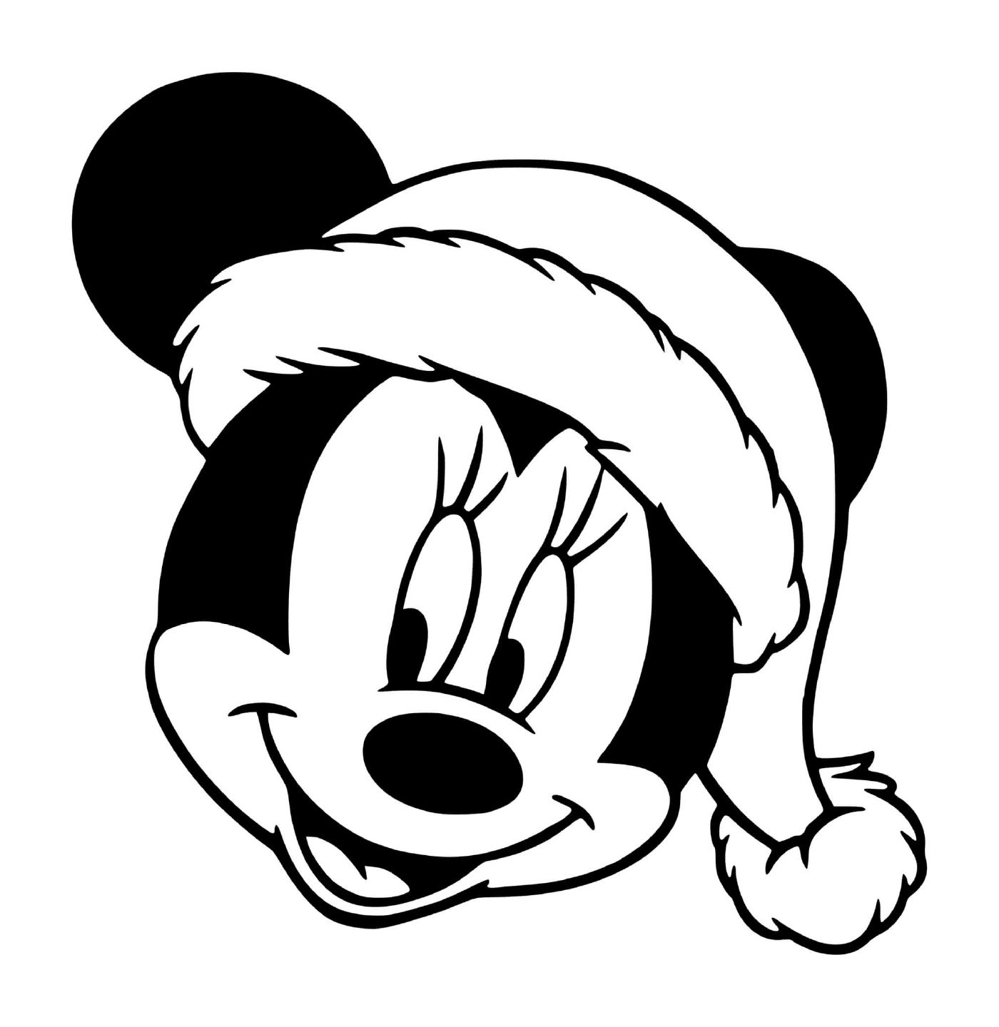  Minnie mit einer Weihnachtsmütze 