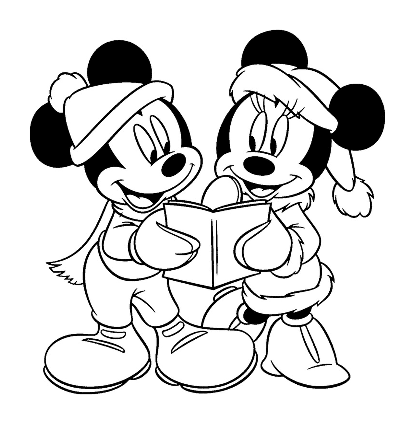  Mickey and Minnie read books 