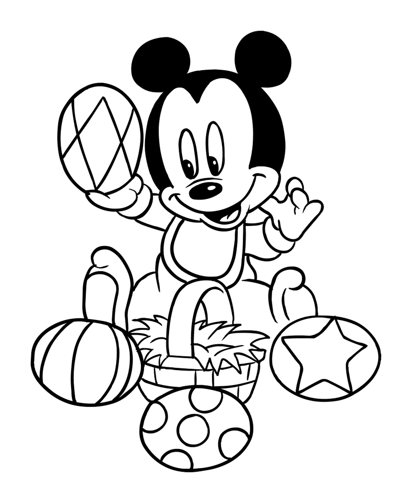  Mickey sitzende Korbeier 