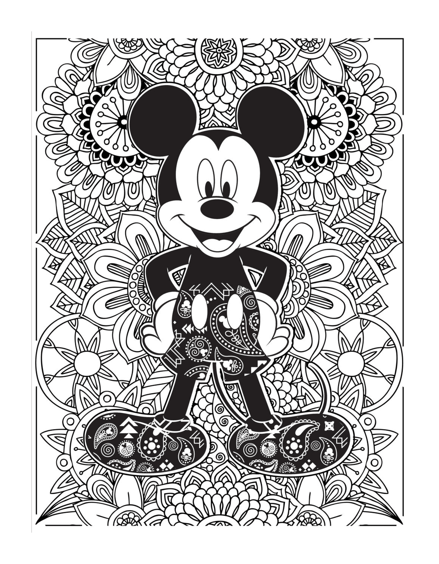  Mickey Mouse en un mandala 