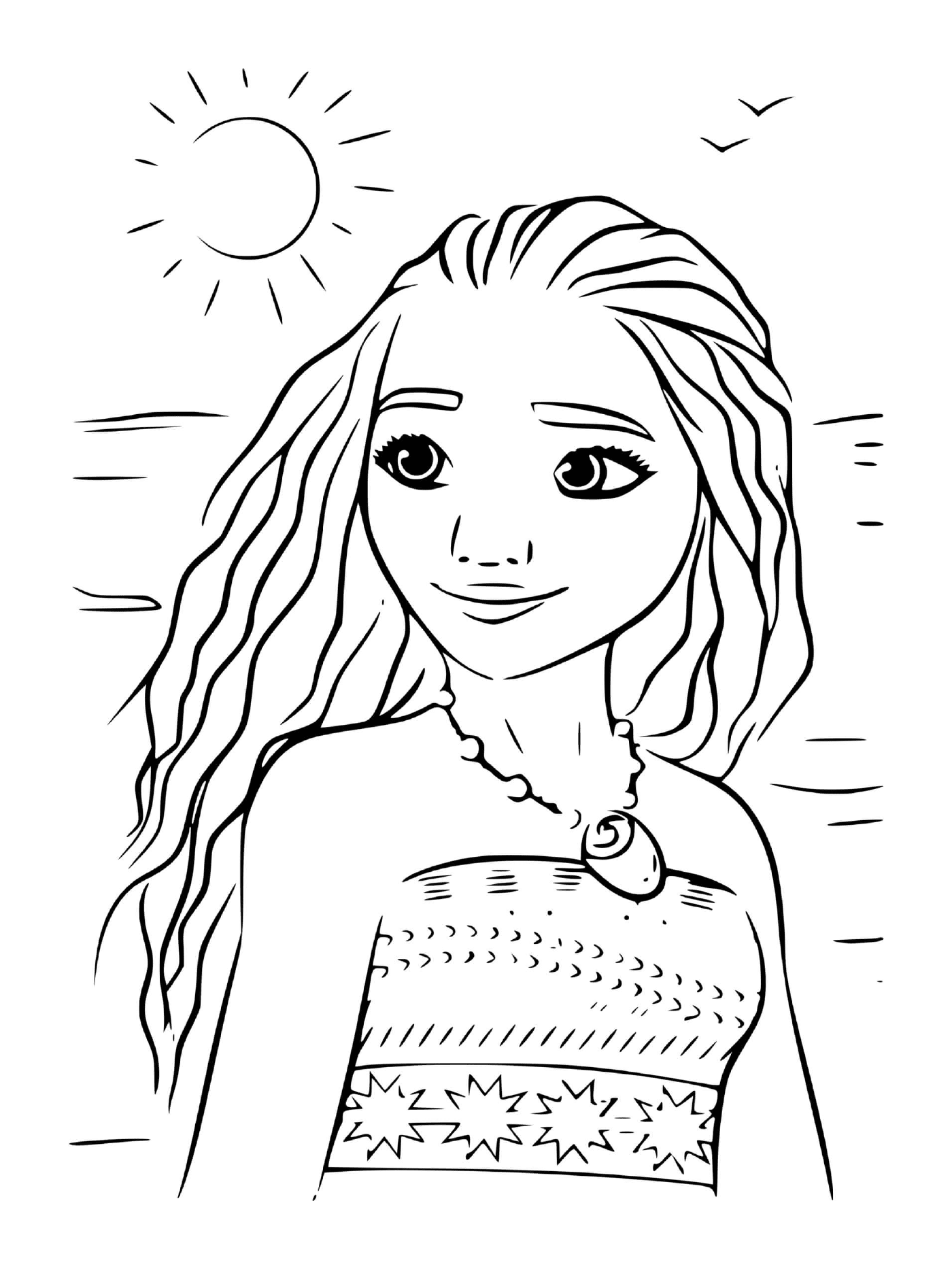  Young woman in Vaiana, the legend of the end of the world 