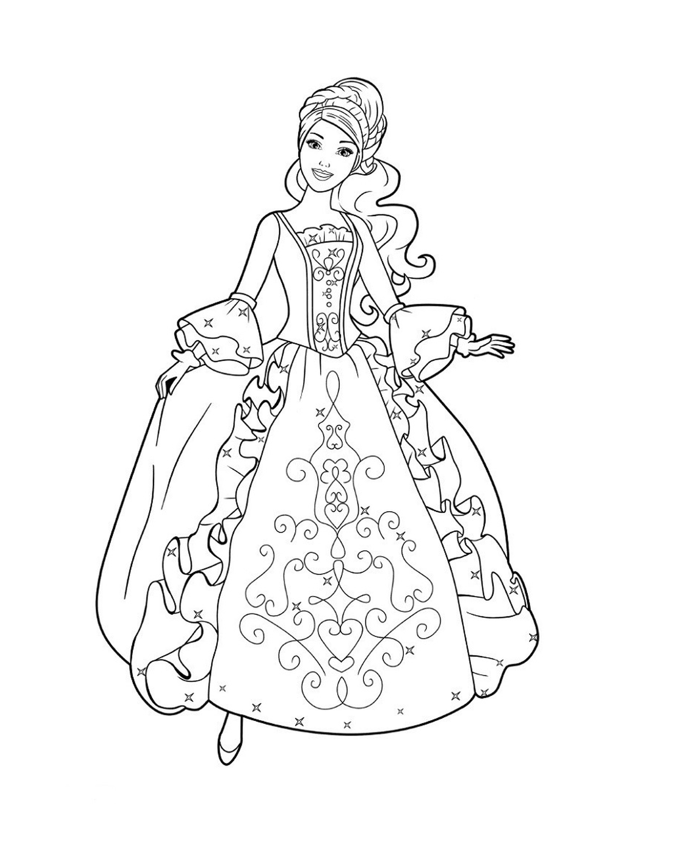  Princesa Barbie con un vestido bonito 