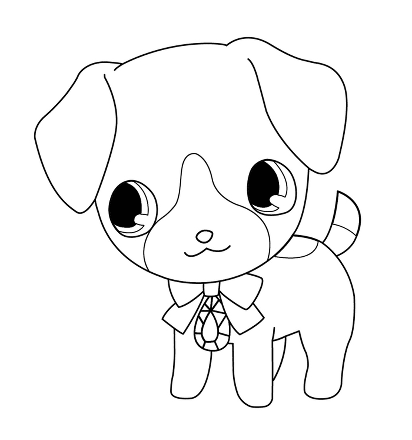 Un cachorro encantador con una corbata de moño 