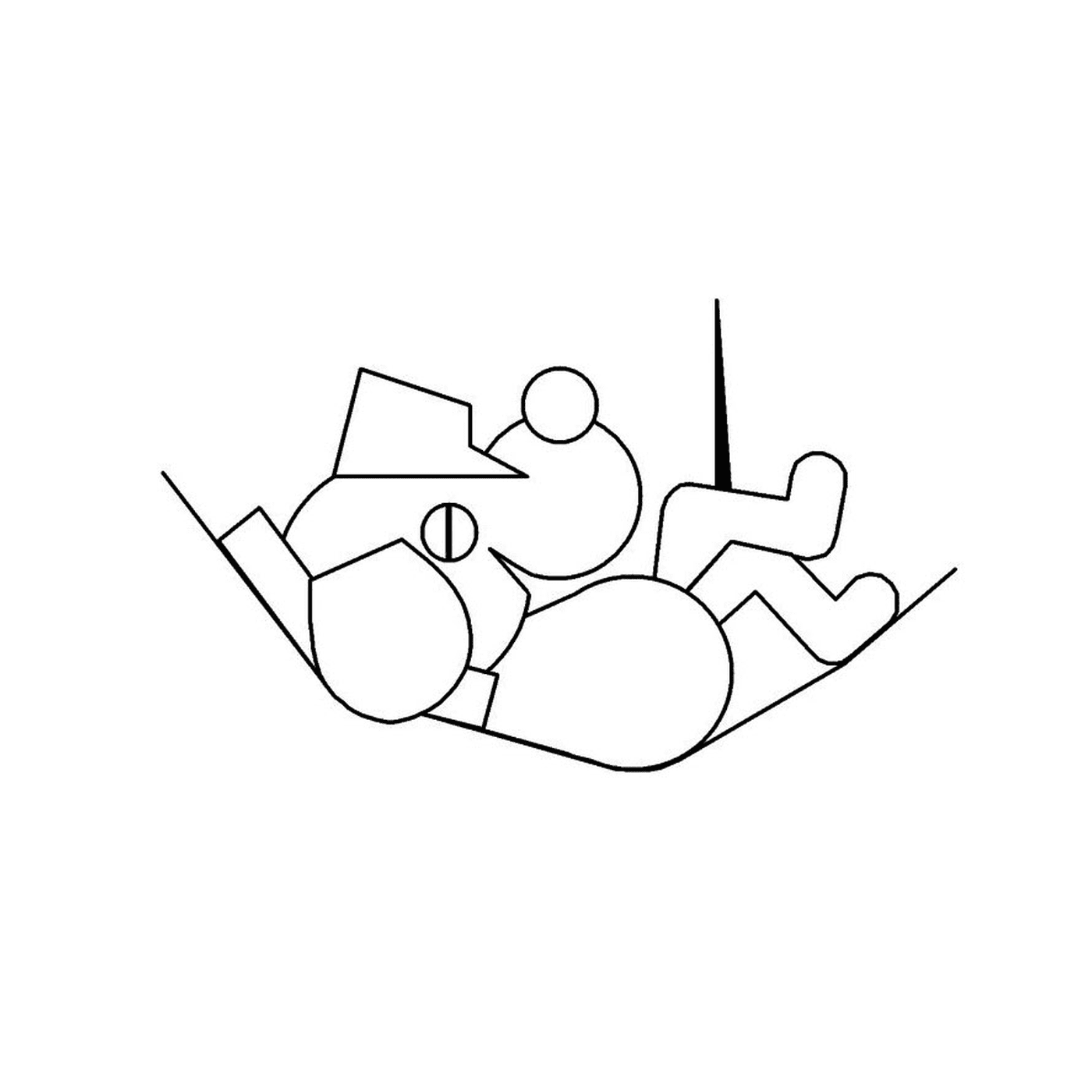  An abstraction of people sitting in piles 