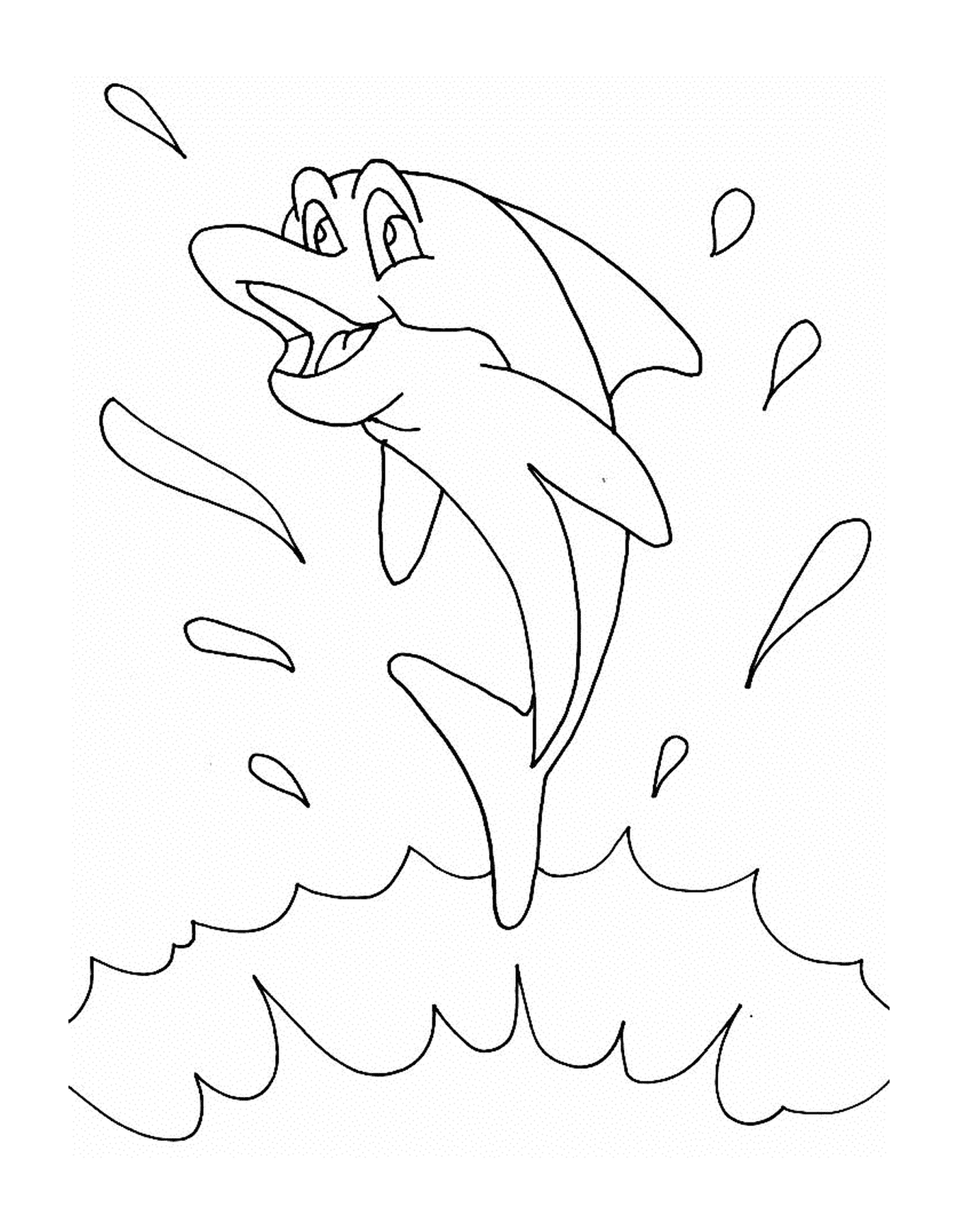  Дельфин, который прыгает и брызгает 