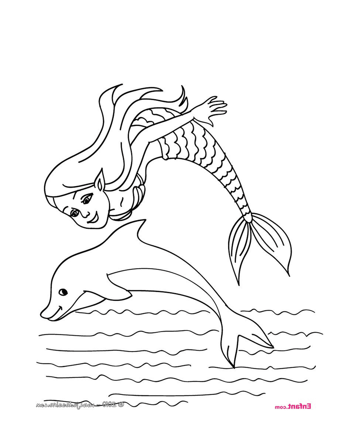  Русалочка и дельфин 