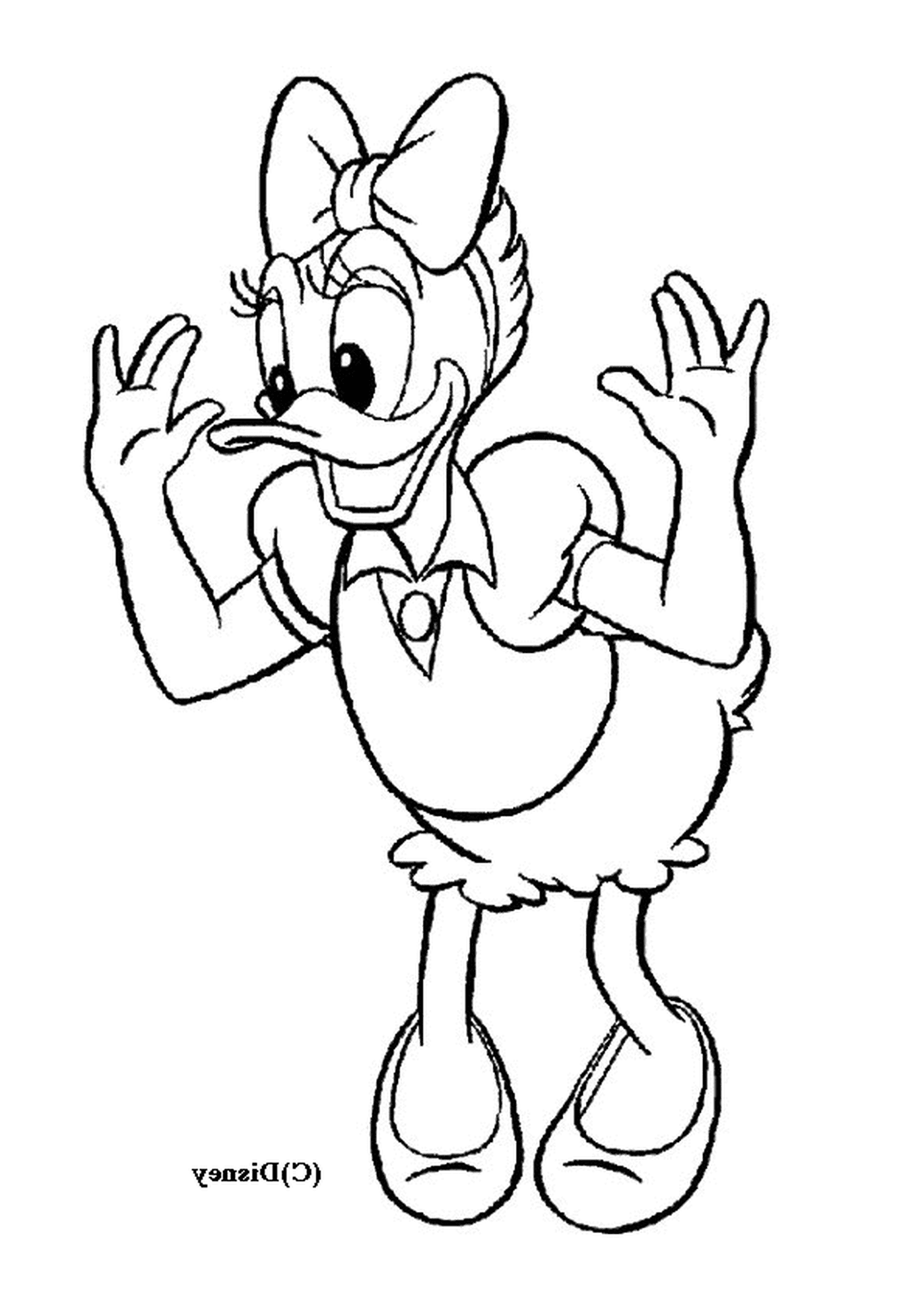  Daisy, Donald's girlfriend, dressed in a dress 