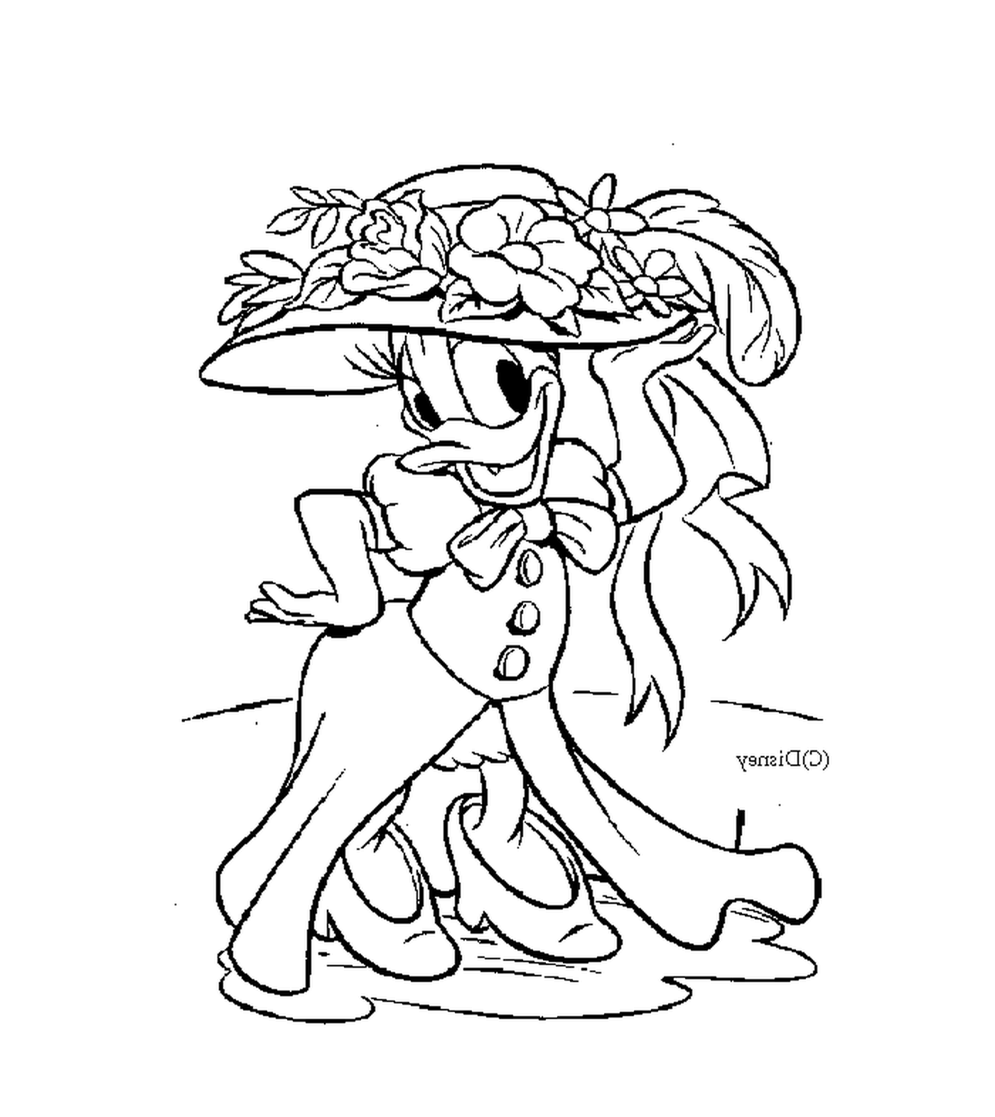  Daisy, elegante con su gran sombrero 