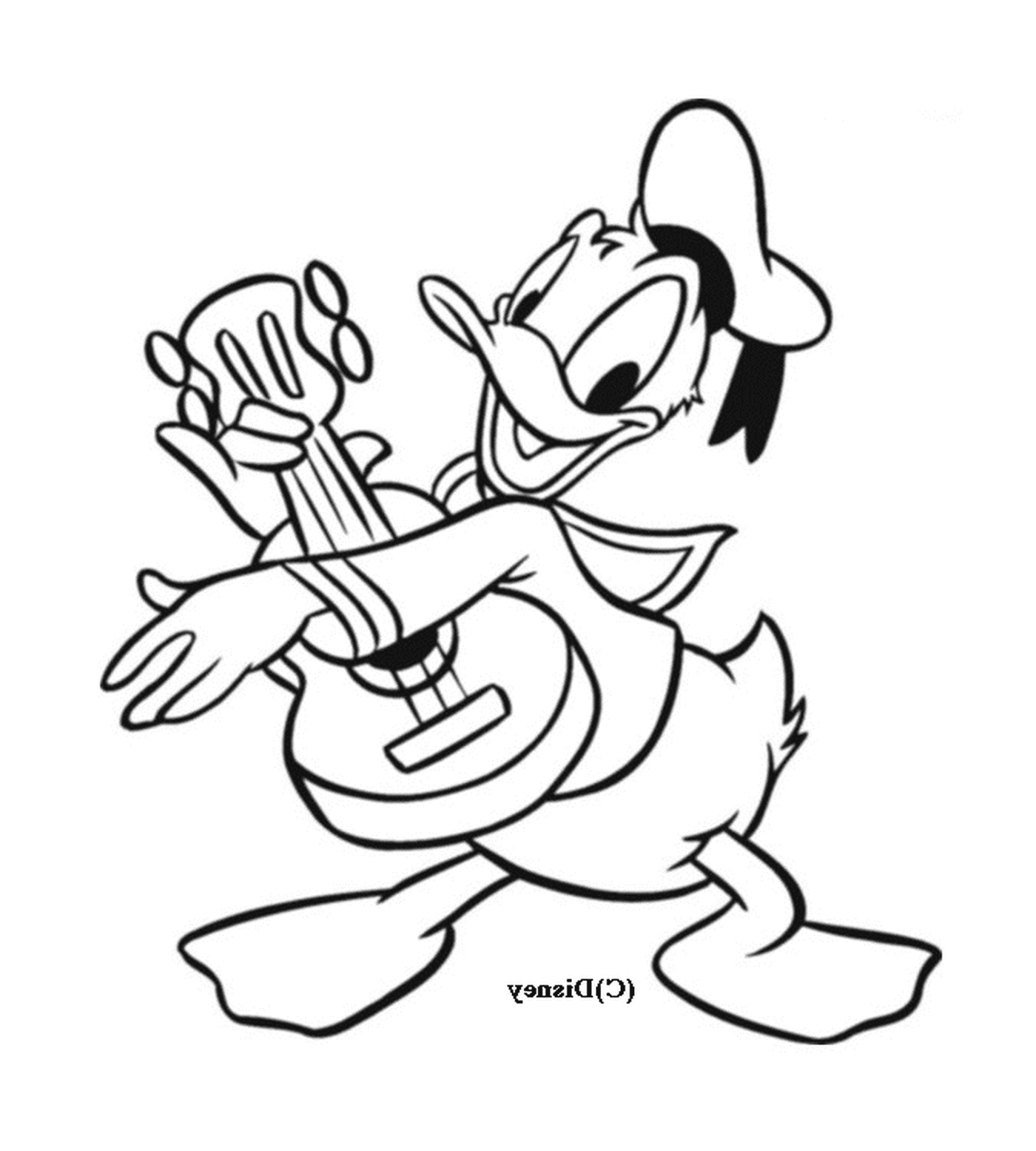  Donald zeichnet sich durch Musik mit seiner Gitarre aus 