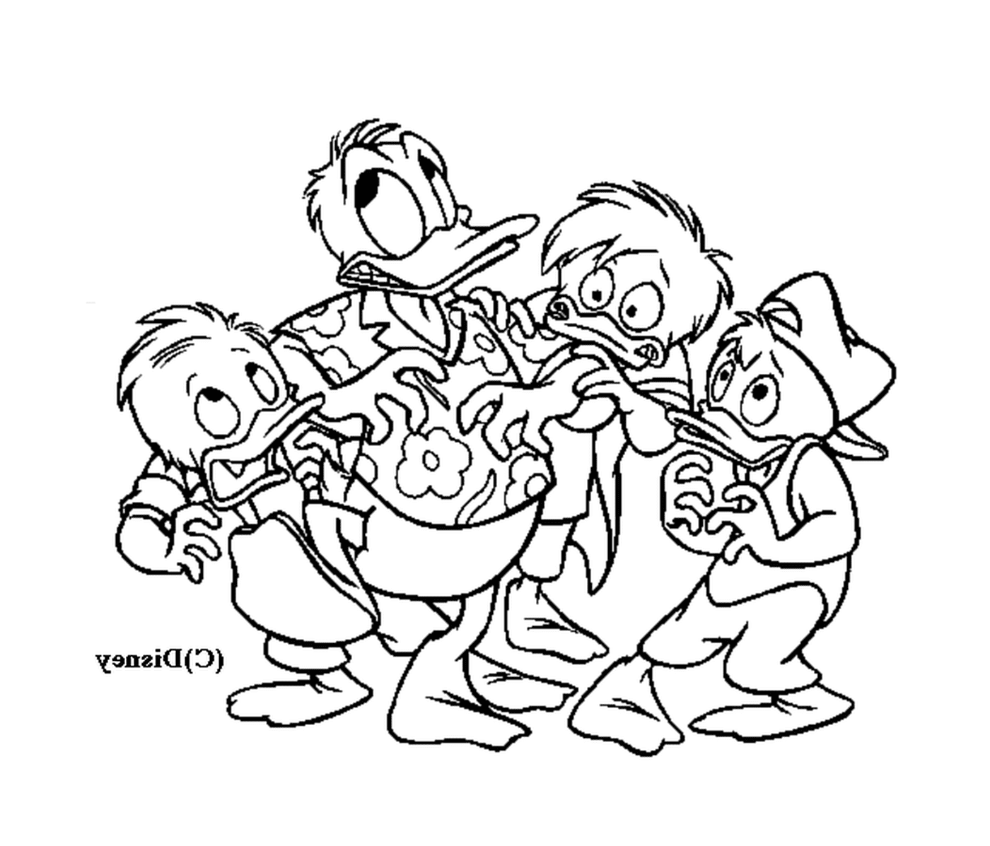  Donald shares a friendly moment with his nephews 