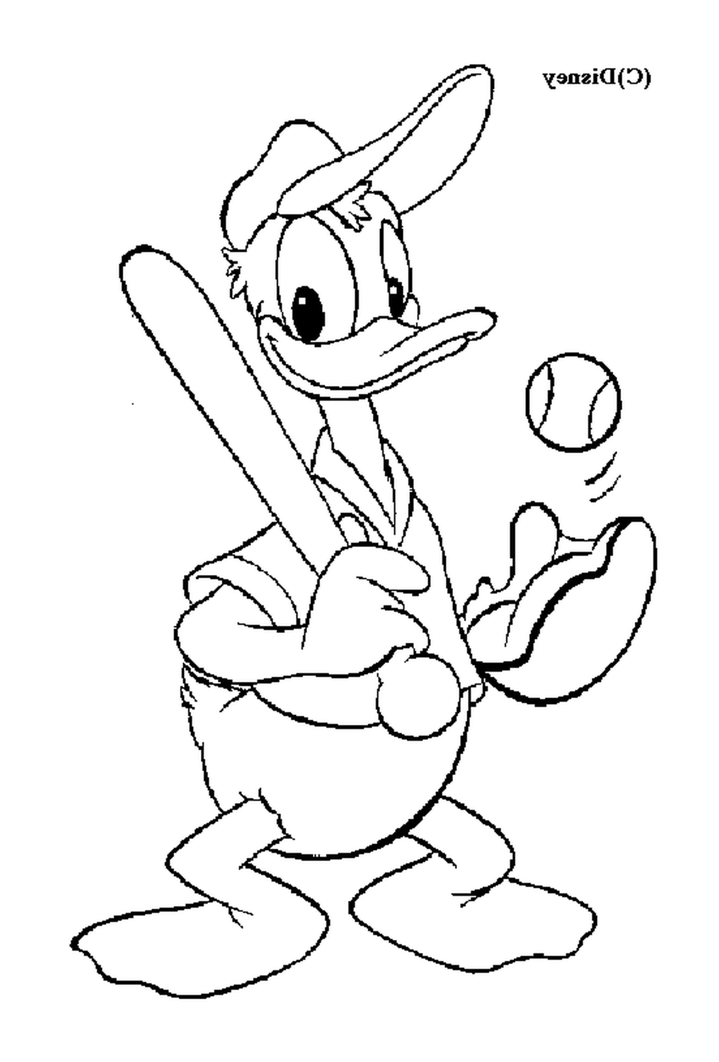  Donald spielt Baseball mit Eifer 