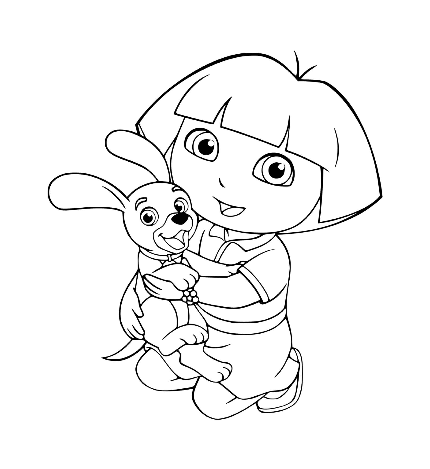  Dora and her little dog, a lovely company 