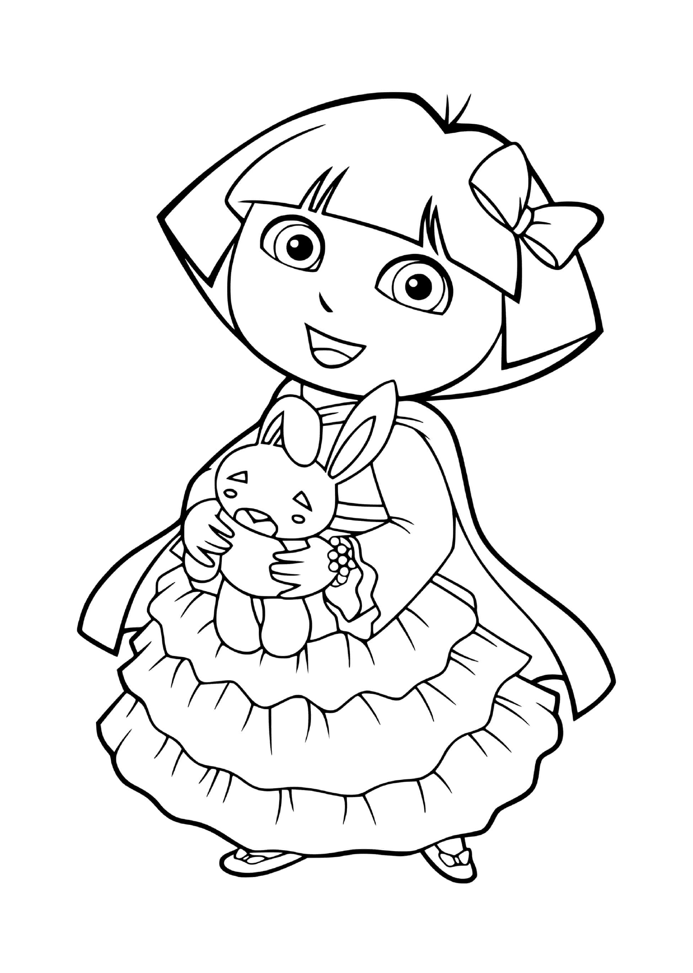 Dora lleva un hermoso vestido de princesa 