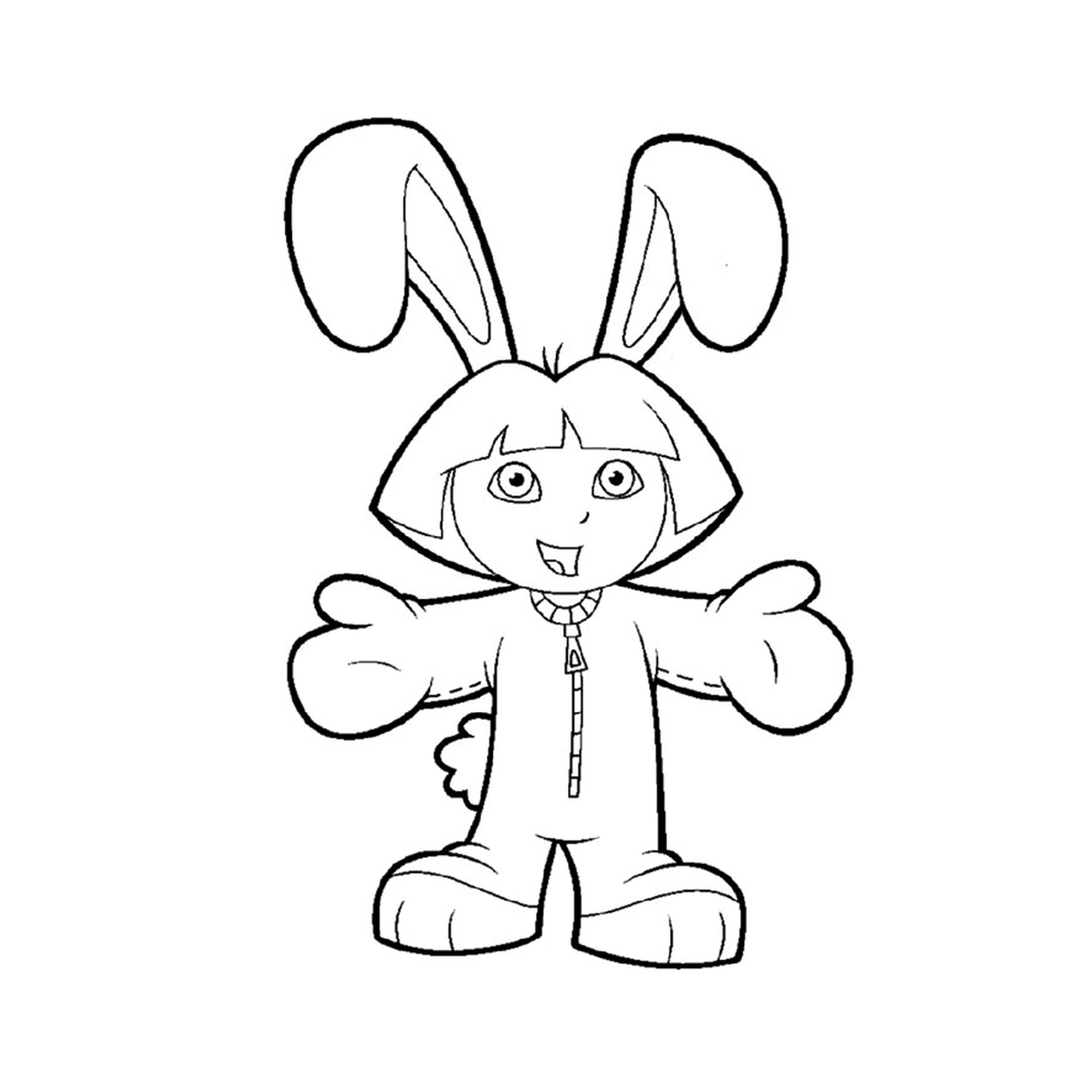  Dora indossa orecchie di coniglio 
