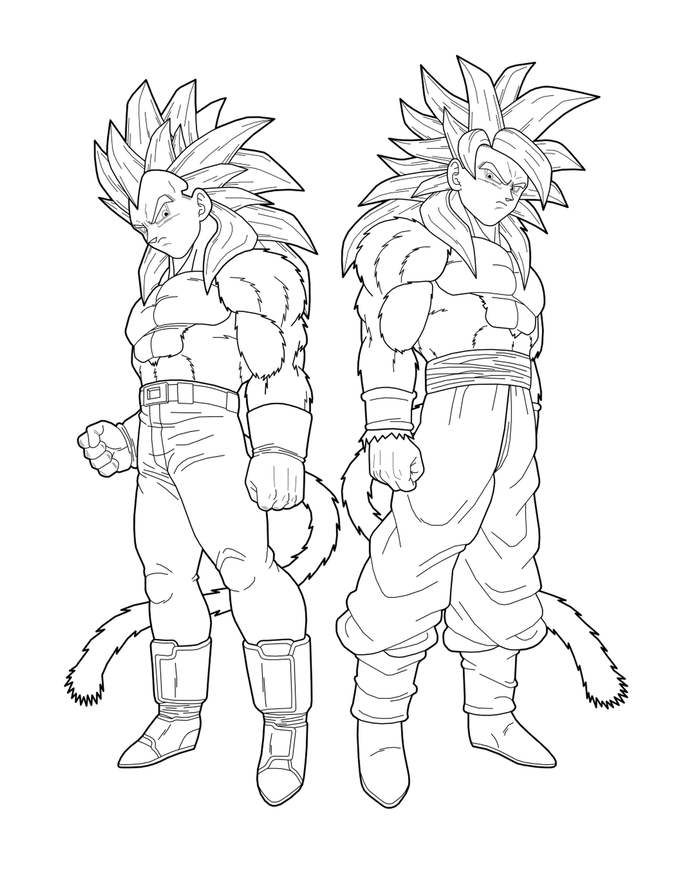  Goku and Vegeta of Dragon Ball Z stand side by side 