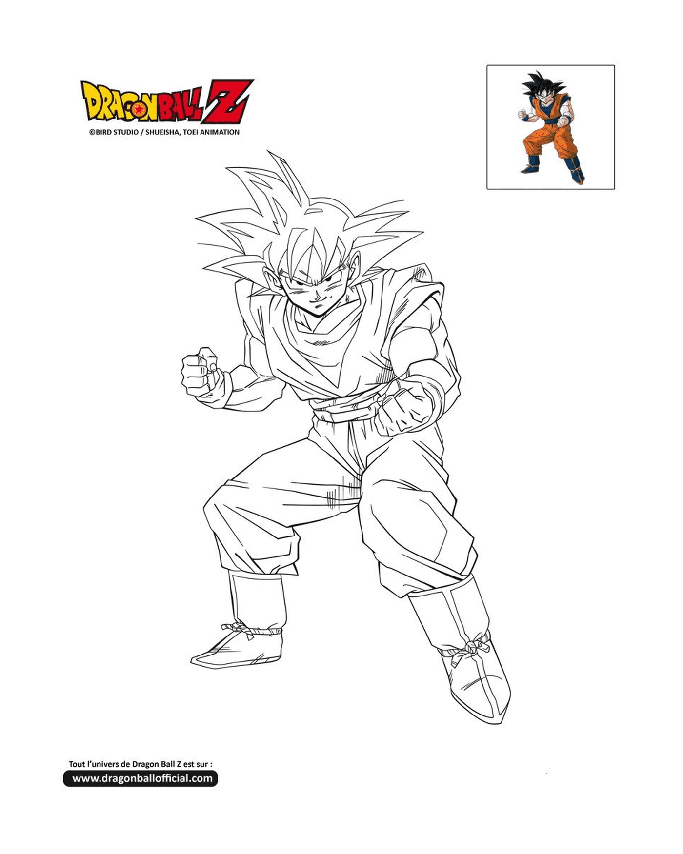  Goku bereit zu kämpfen in Dragon Ball Z 