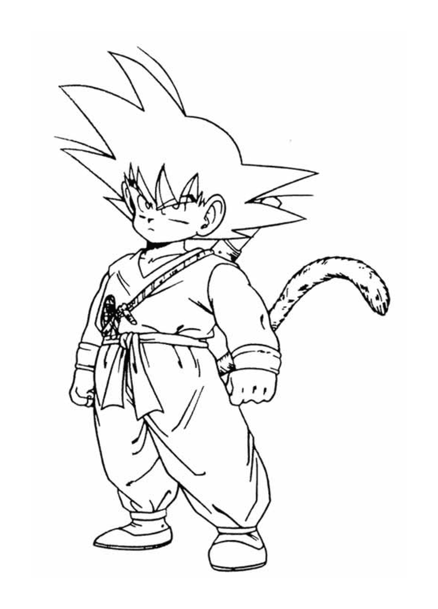  Goku joven de cola de mono 