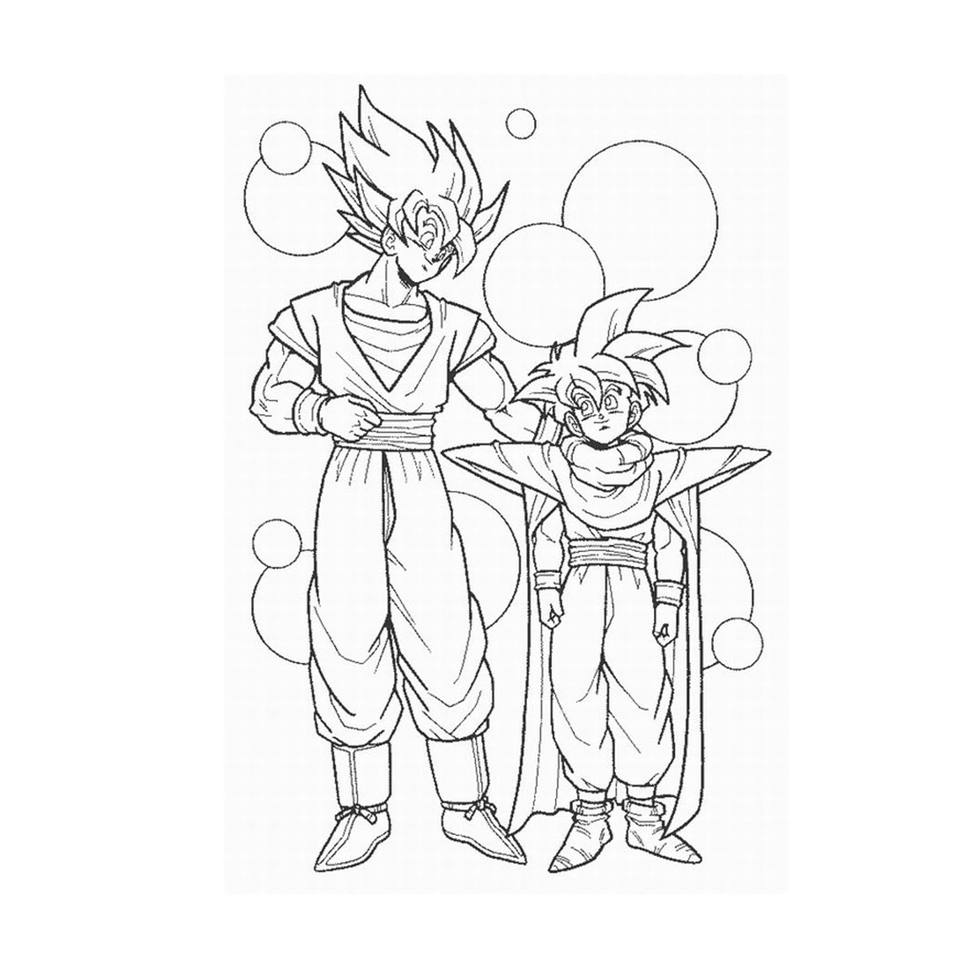  Goku e Vegeta, potenti guerrieri 