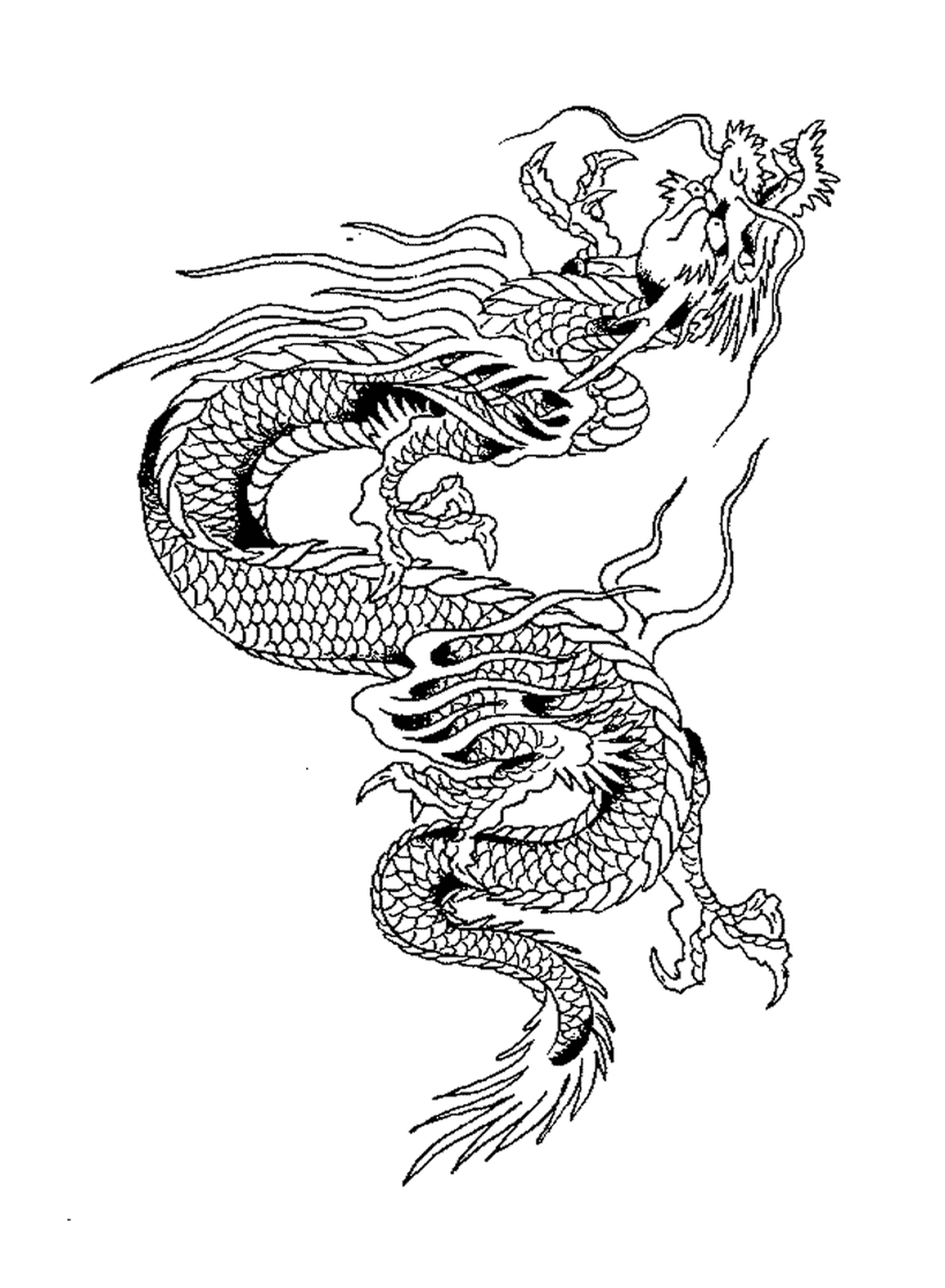  Tatuaje de dragón de China Oriental 