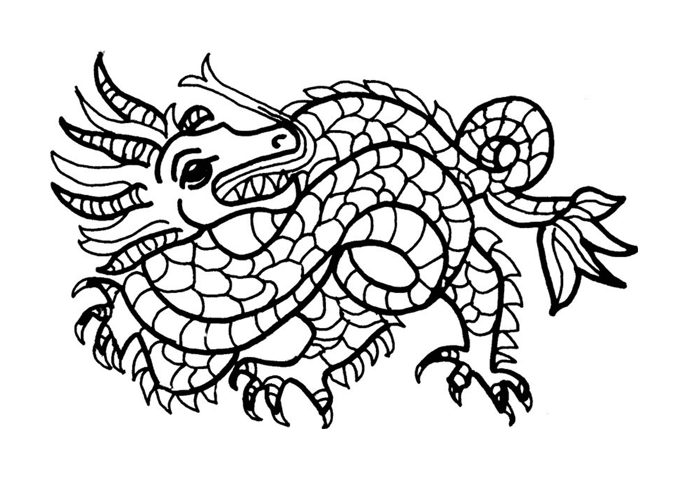  Un dragón con escamas 
