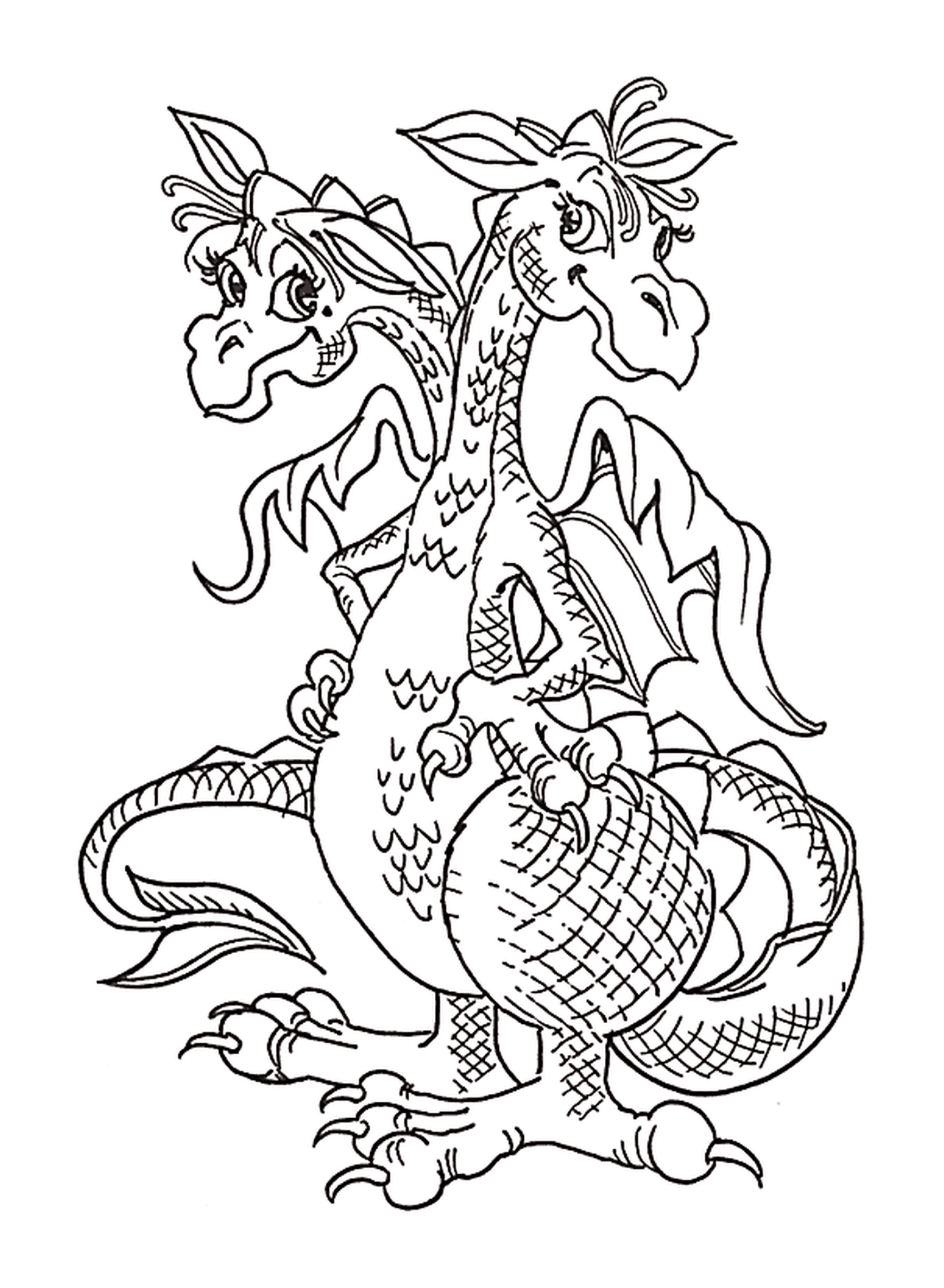  Un dragón con dos cabezas 