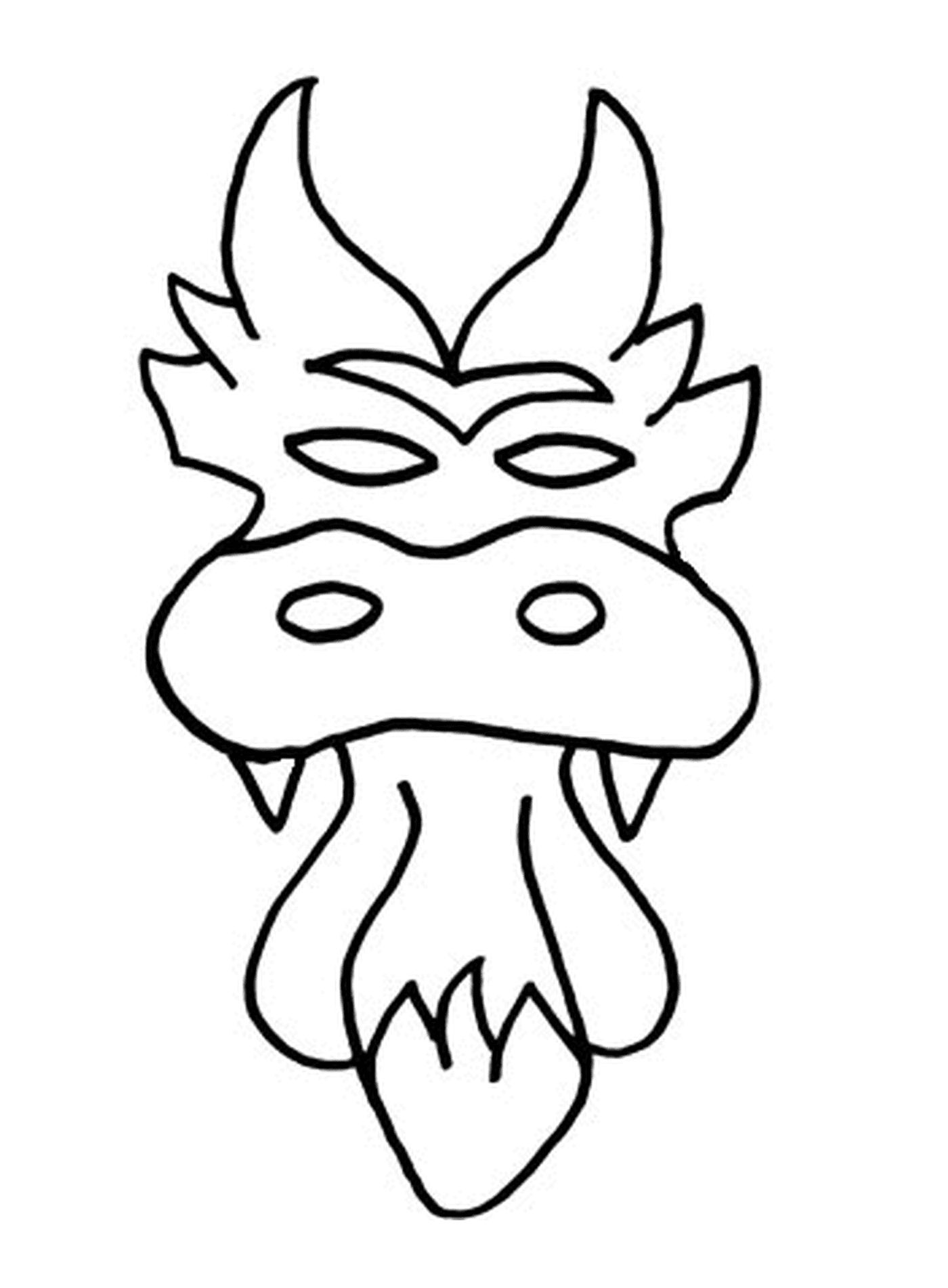  Cabeza de dragón con máscara 