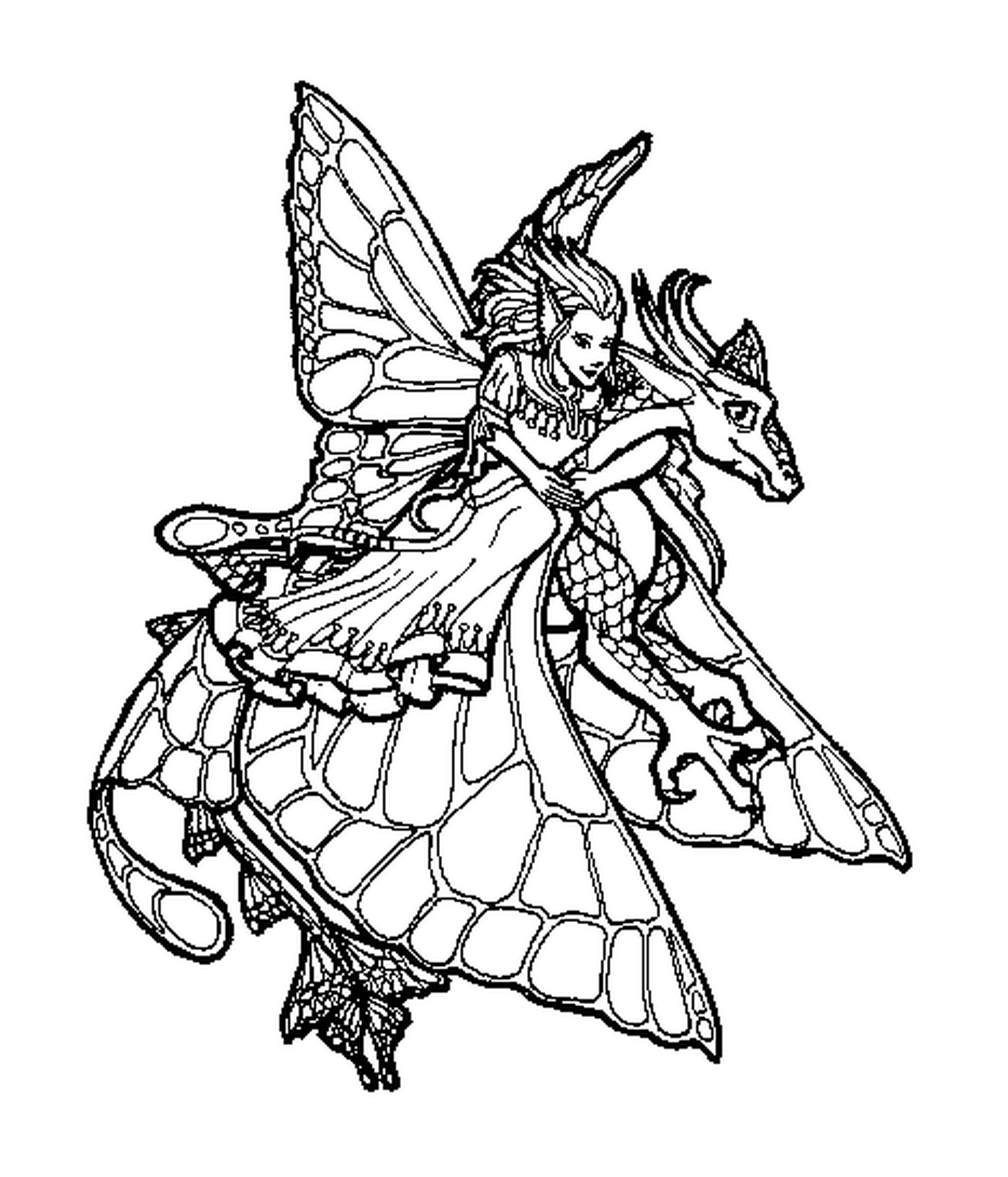  A fairy on a dragon's back 