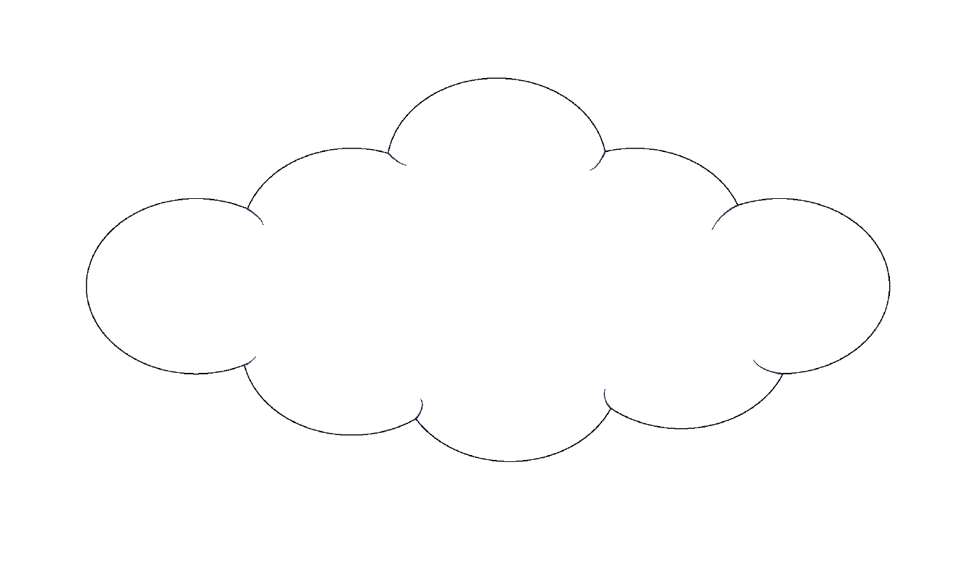 Белое облако с синим контуром