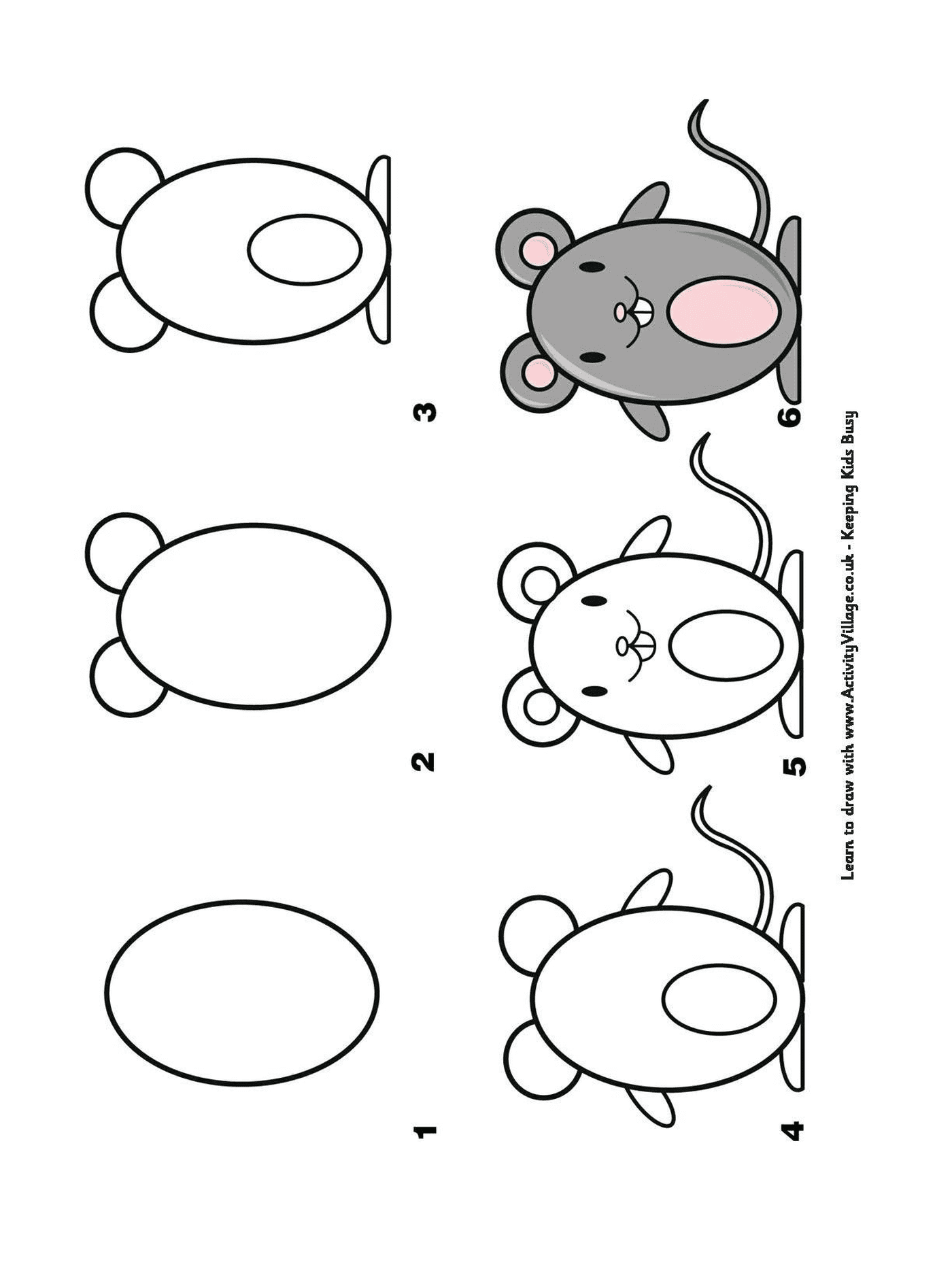  Как нарисовать мышь шаг за шагом 