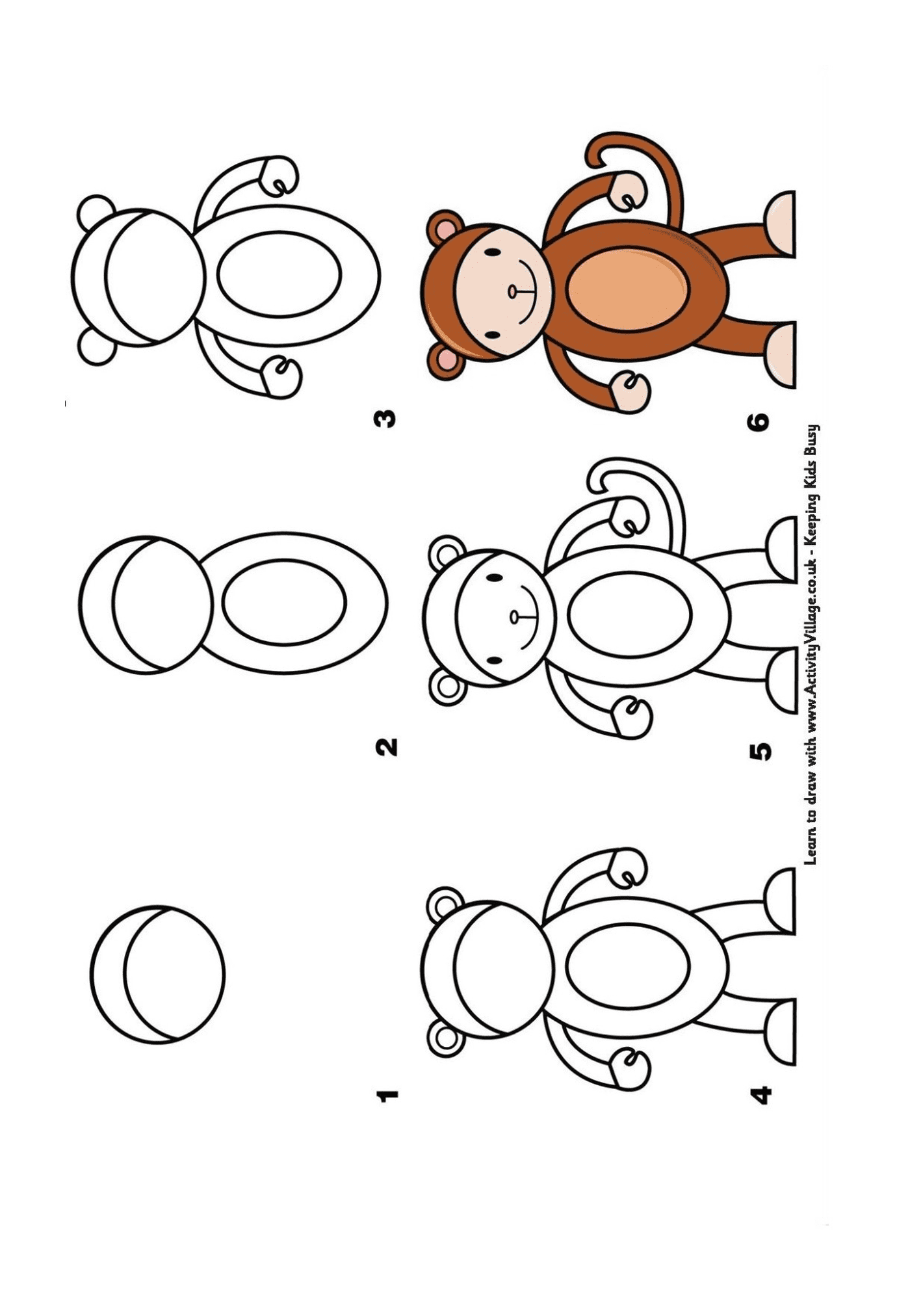  Как рисовать обезьяну шаг за шагом 