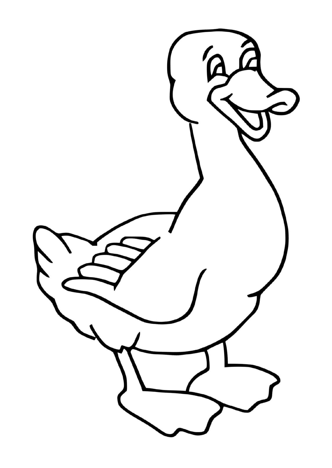  eine wilde Ente auf einer Pfote mit offenem Schnabel 