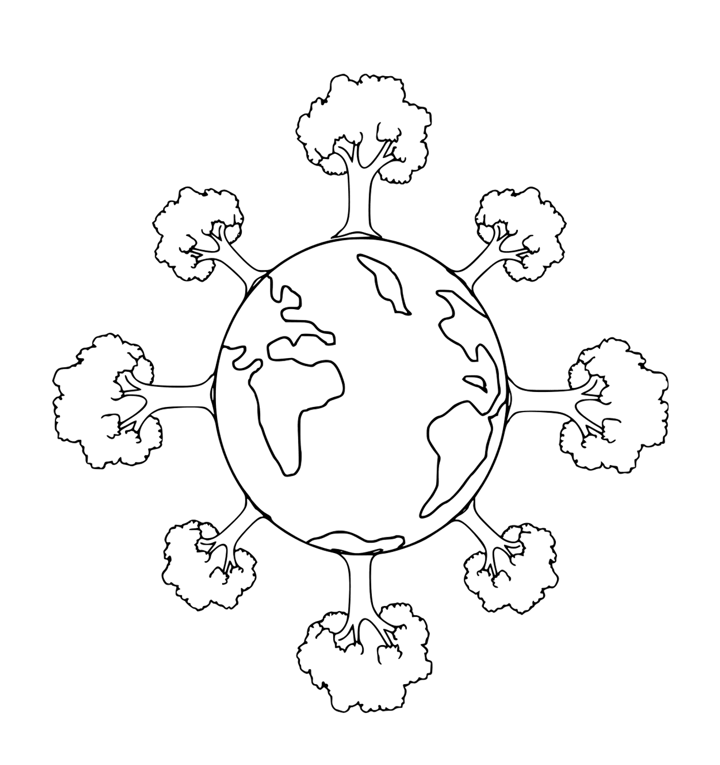  Giornata della Terra: Pianeta circondato da alberi 