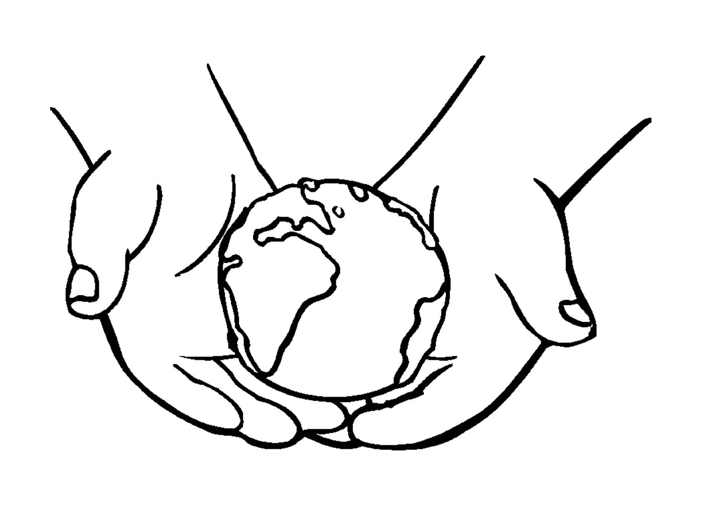  Sostenga la Tierra en sus manos, símbolo de unión 