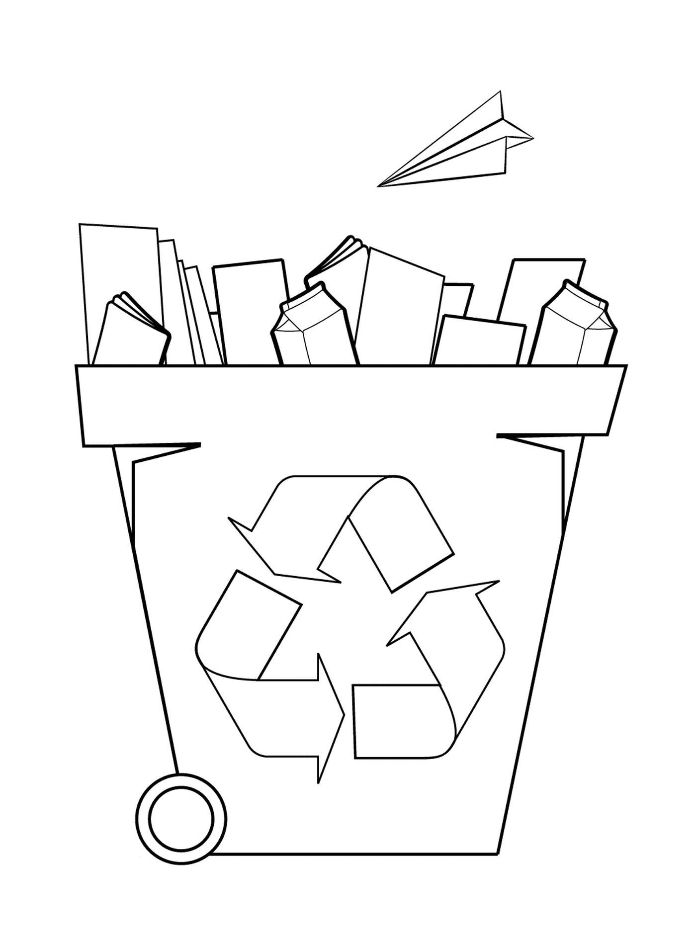  Depósito de reciclaje, clasificación de papel 