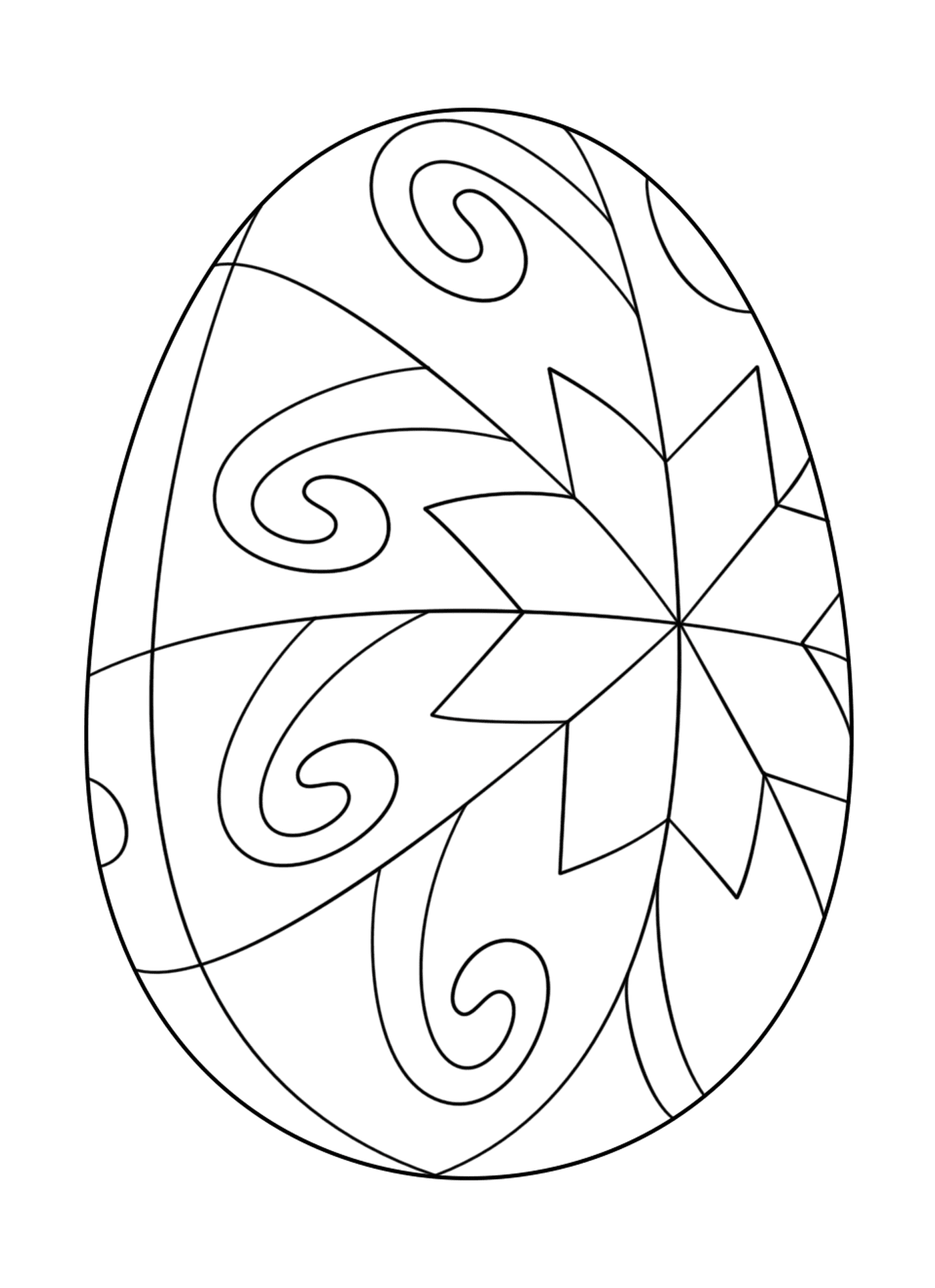  Huevo de Pascua con motivo estrella, huevo decorado 