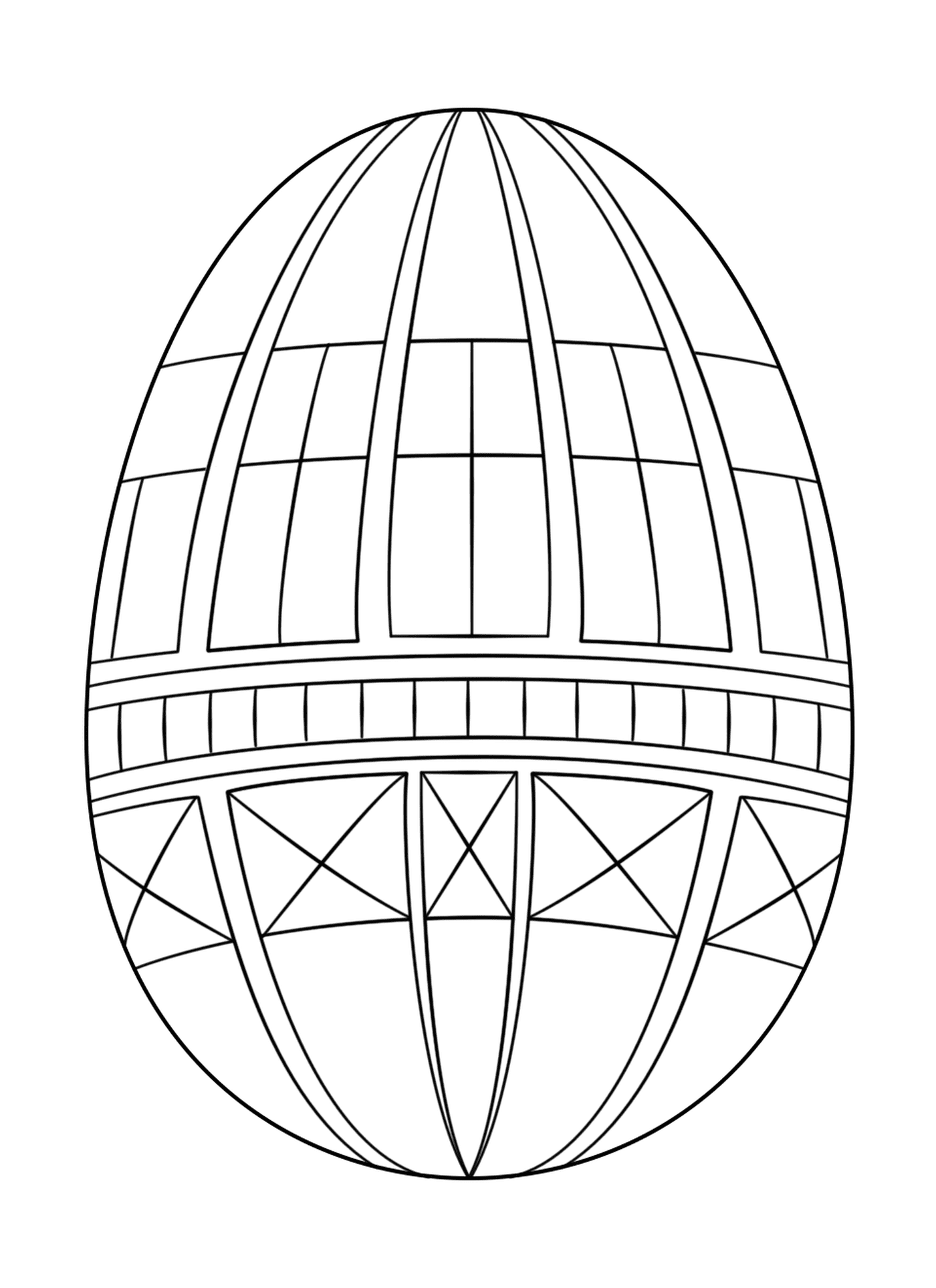  Huevo geométrico de Pascua, un huevo colorido 