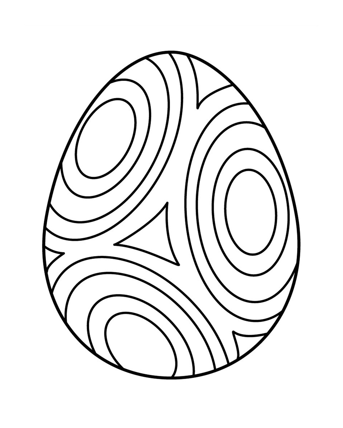  Ostereier mit Kreis, ein buntes Ei 