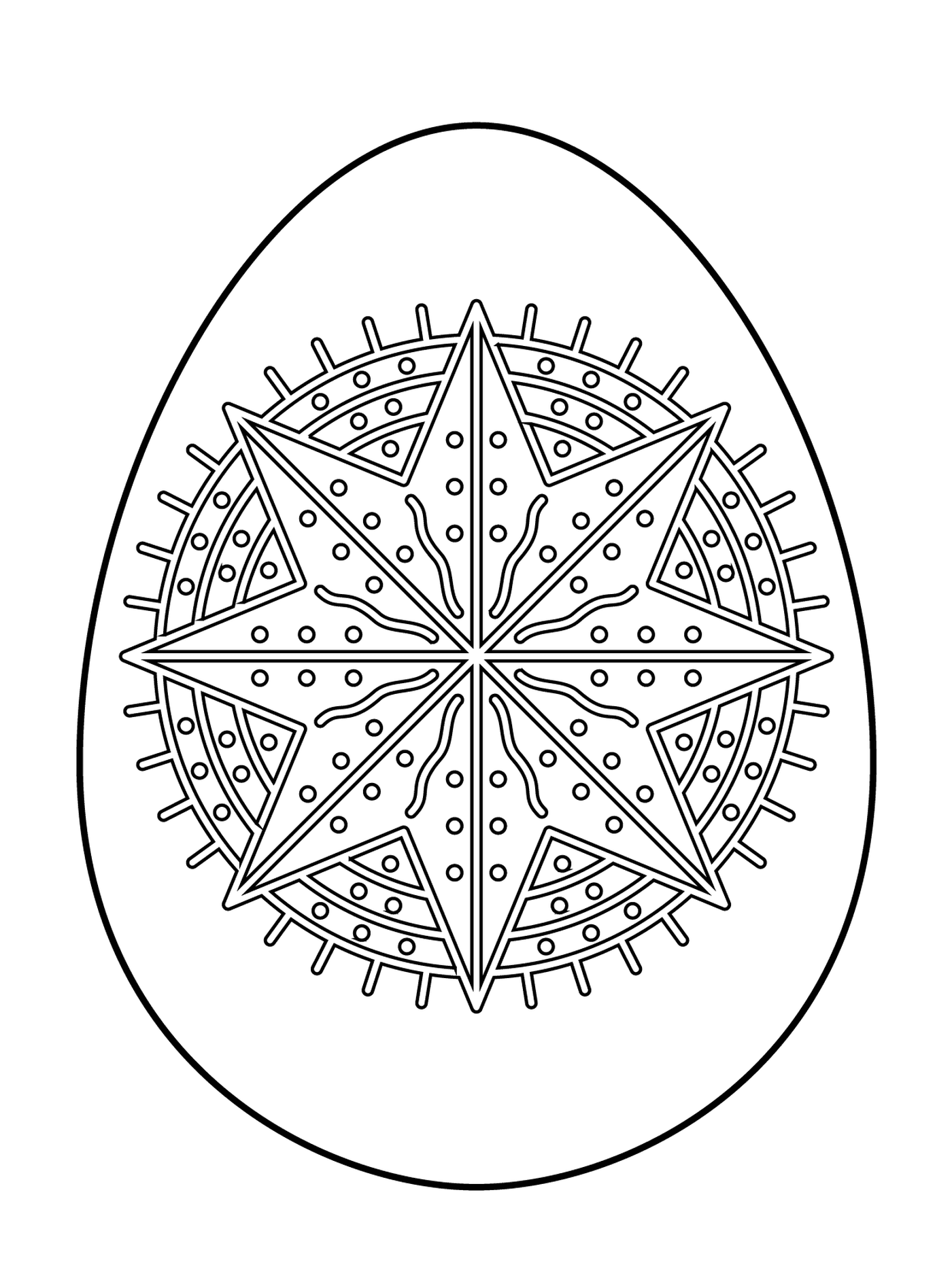  Huevo de Pascua con patrón estrella de octagrama 