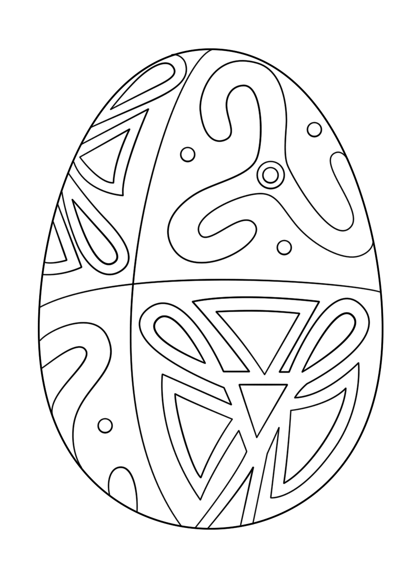  Uovo di Pasqua con motivo folk 
