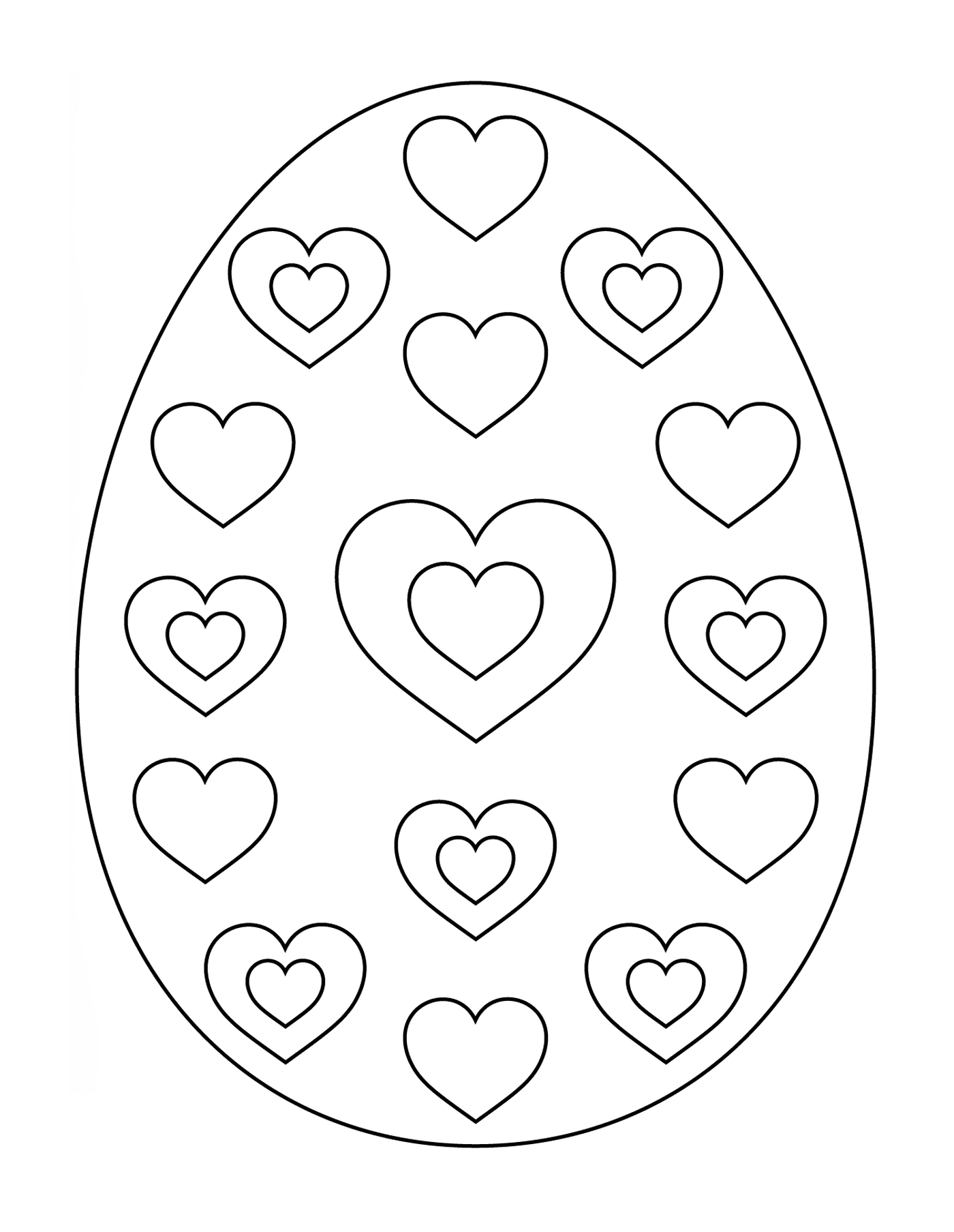  Easter egg decorated with hearts 