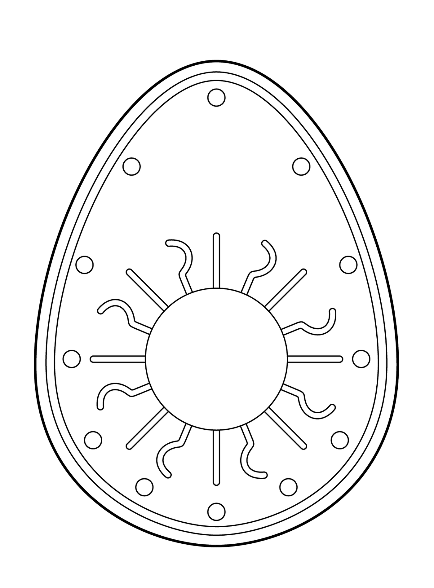  Easter egg in the shape of a decorative sun 
