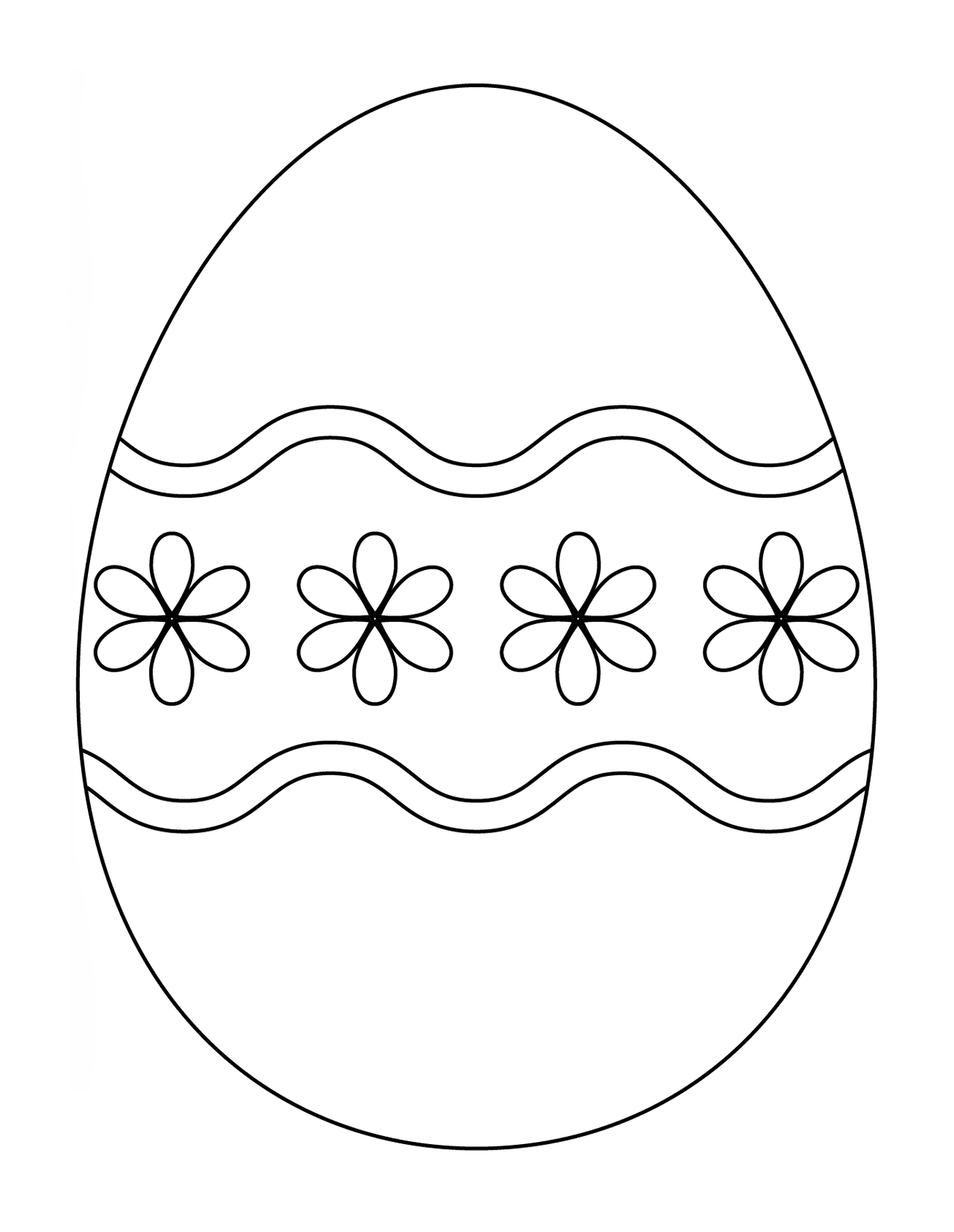  Easter egg with a simple floral pattern 