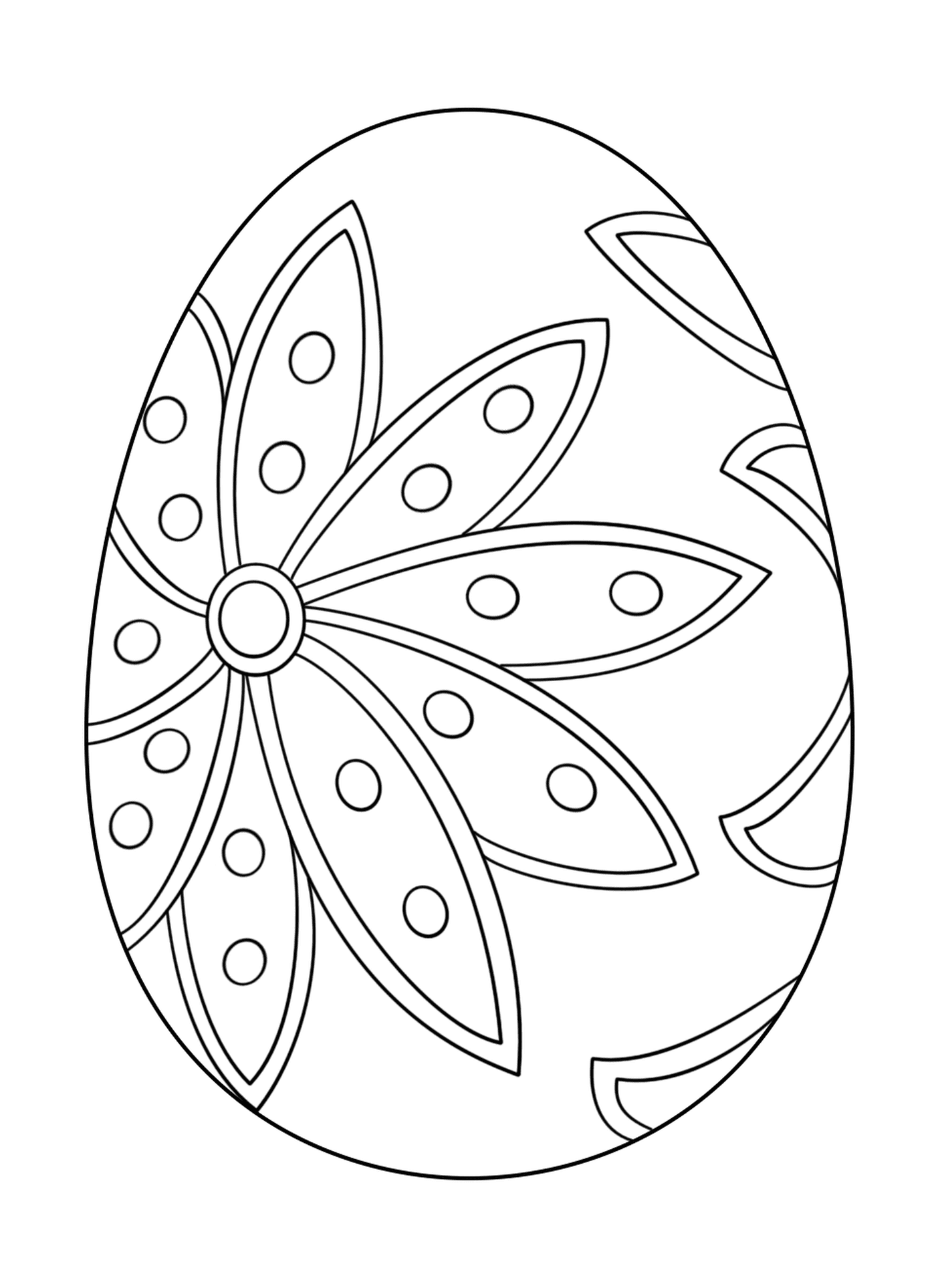  Elegant Easter egg with floral pattern 