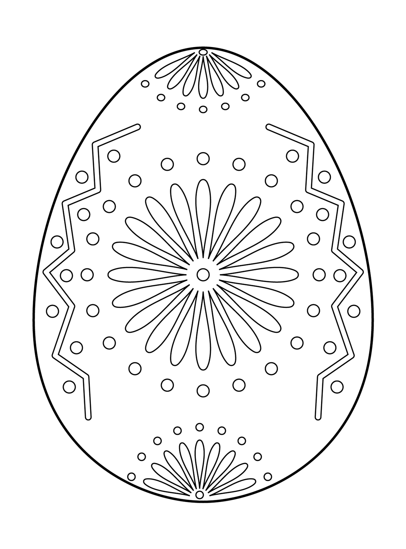  Huevo de Pascua con ornamento floral 