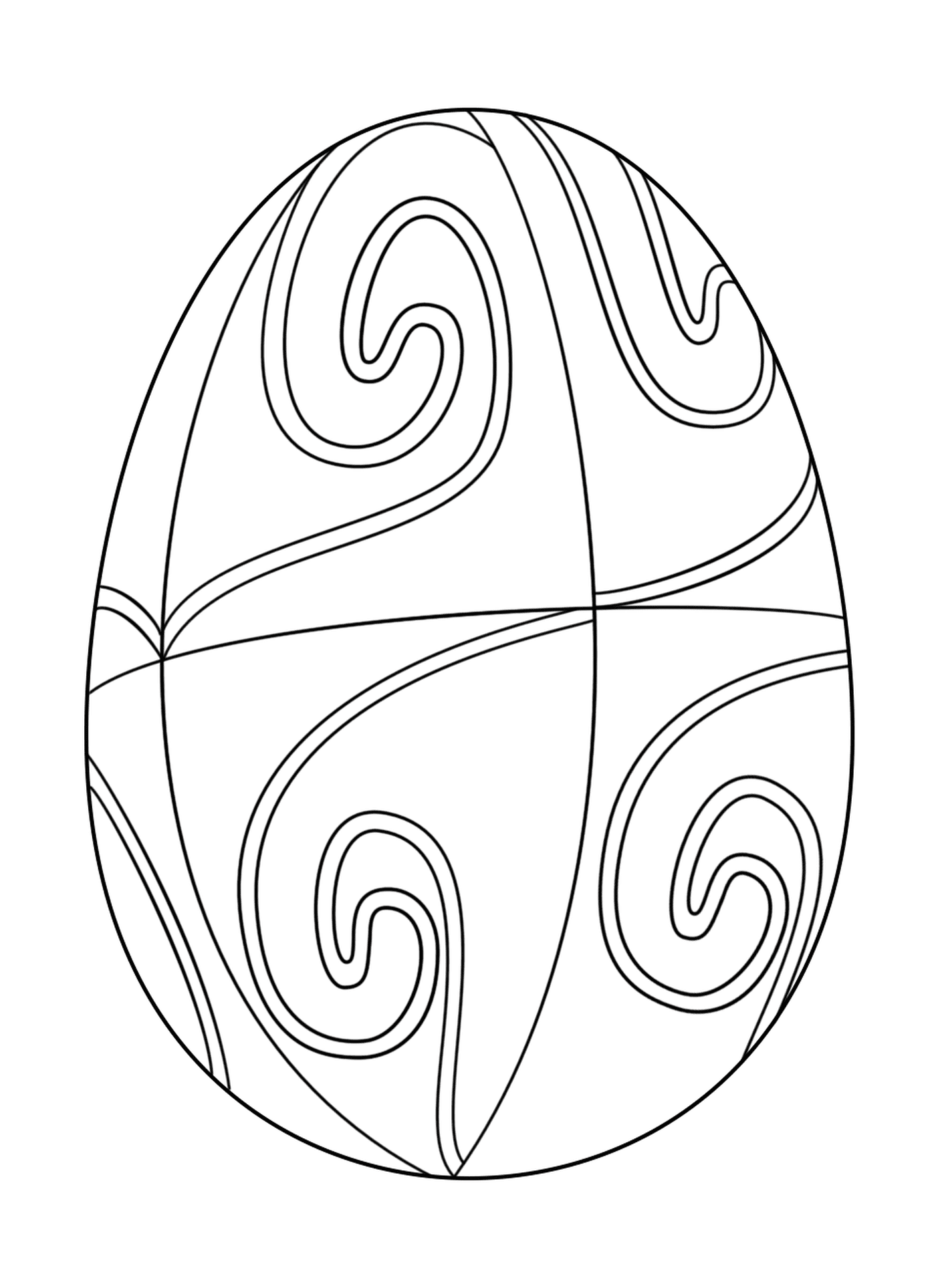  Easter egg with spiral pattern 