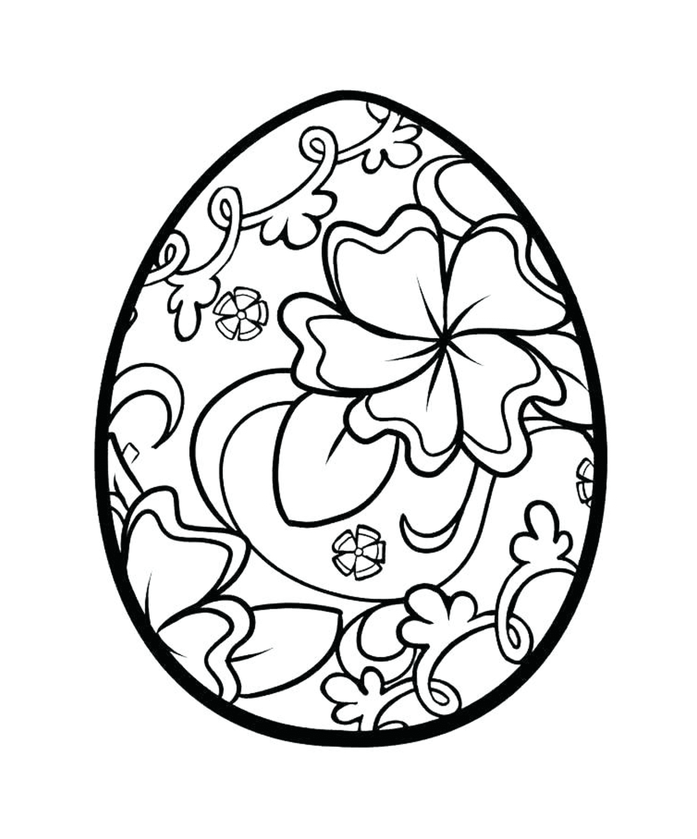  Easter eggs with flower pattern 