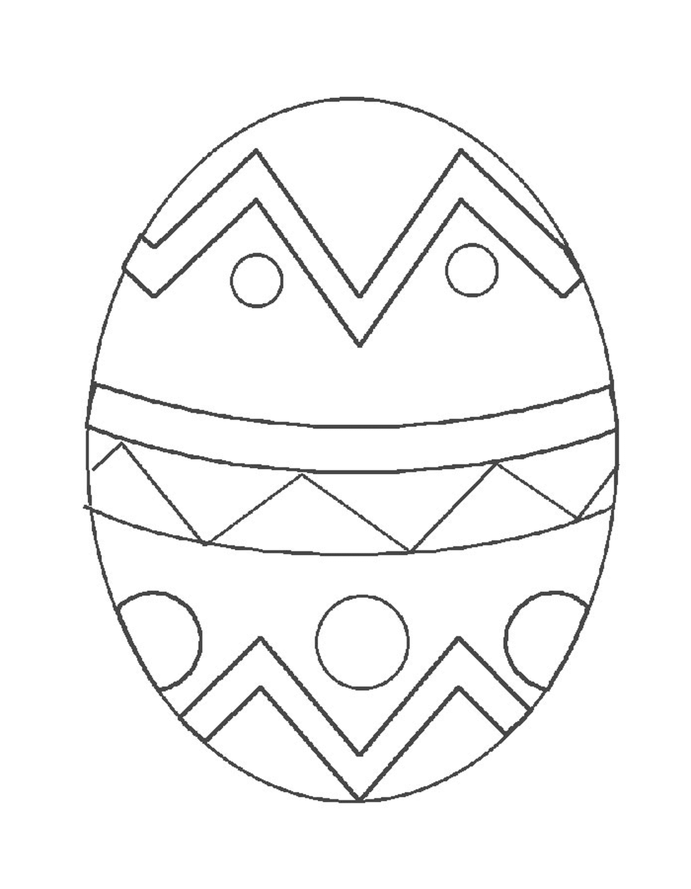  Uovo di Pasqua con disegno geometrico 